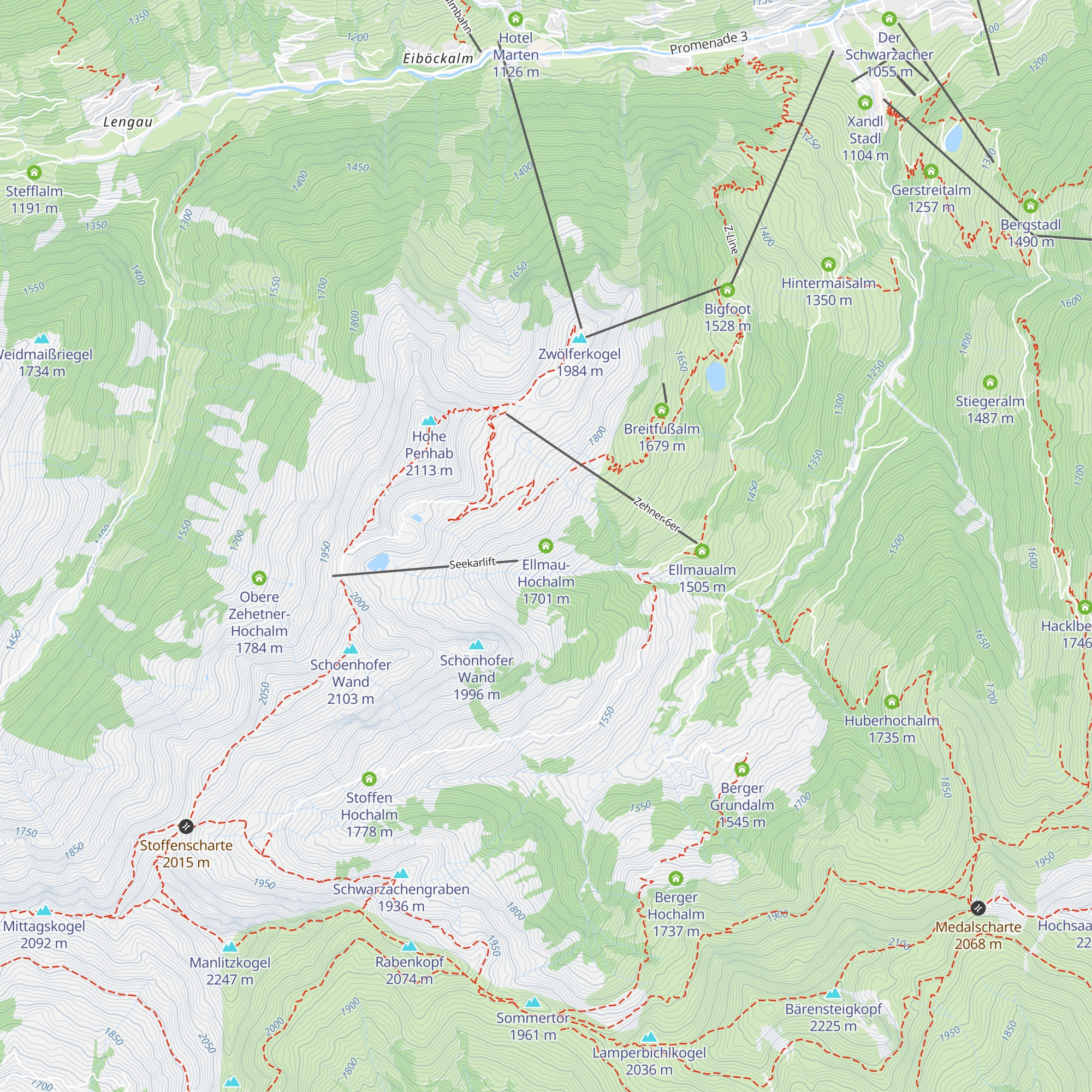 Ellmau-Hochalm map