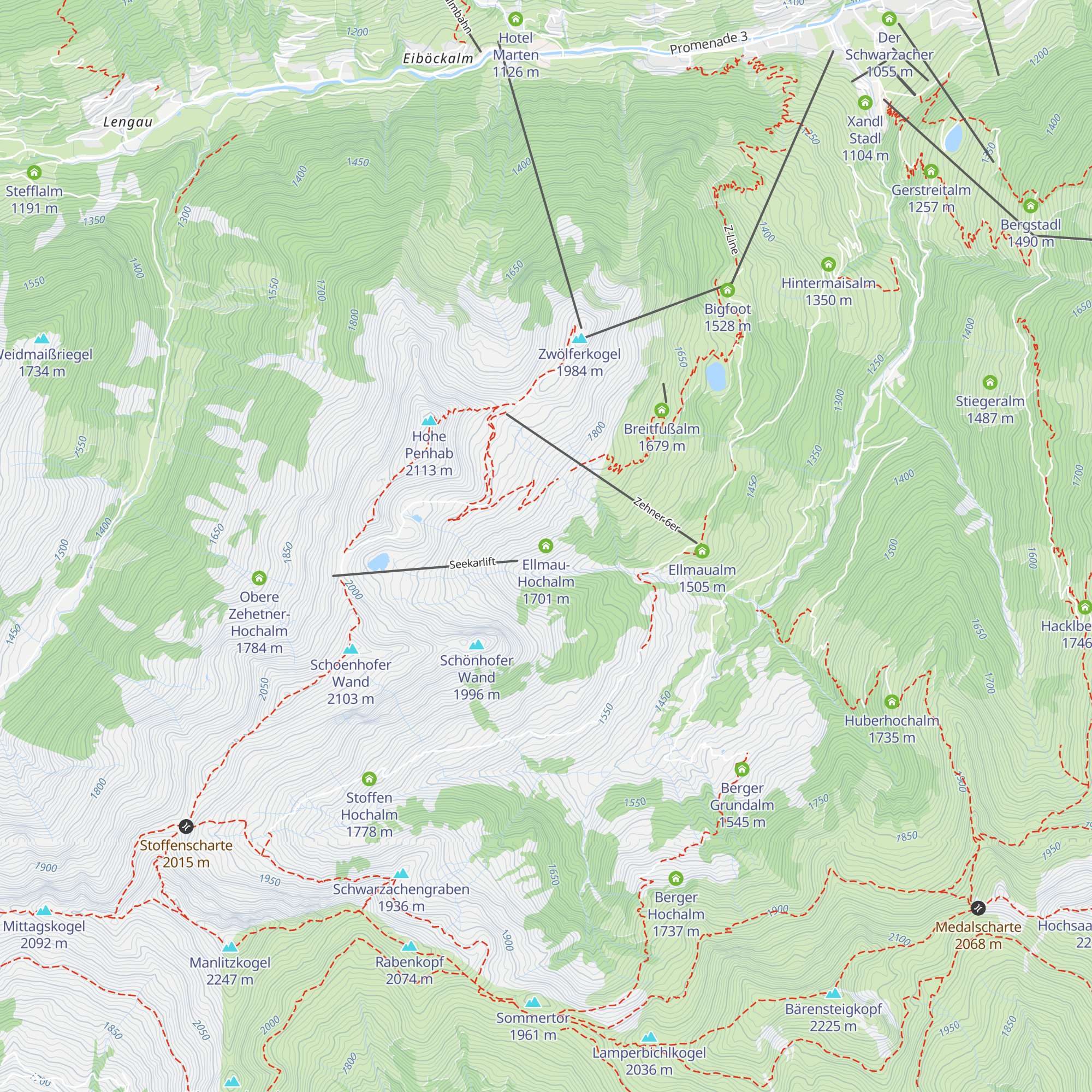 Ellmau-Hochalm map