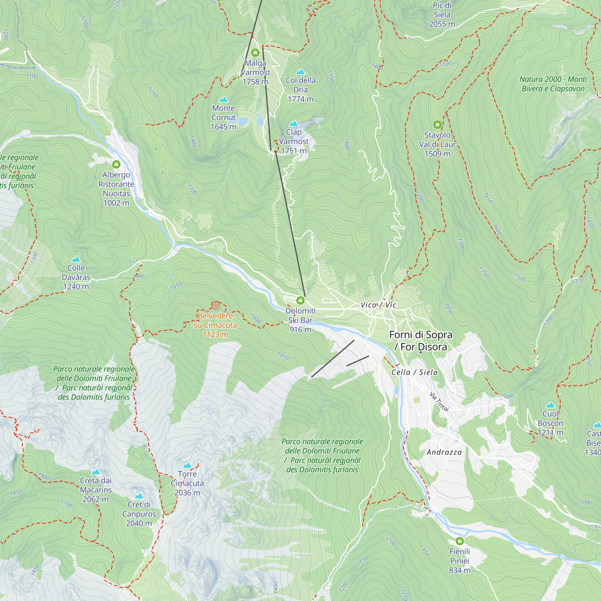 Dolomiti Ski Bar map