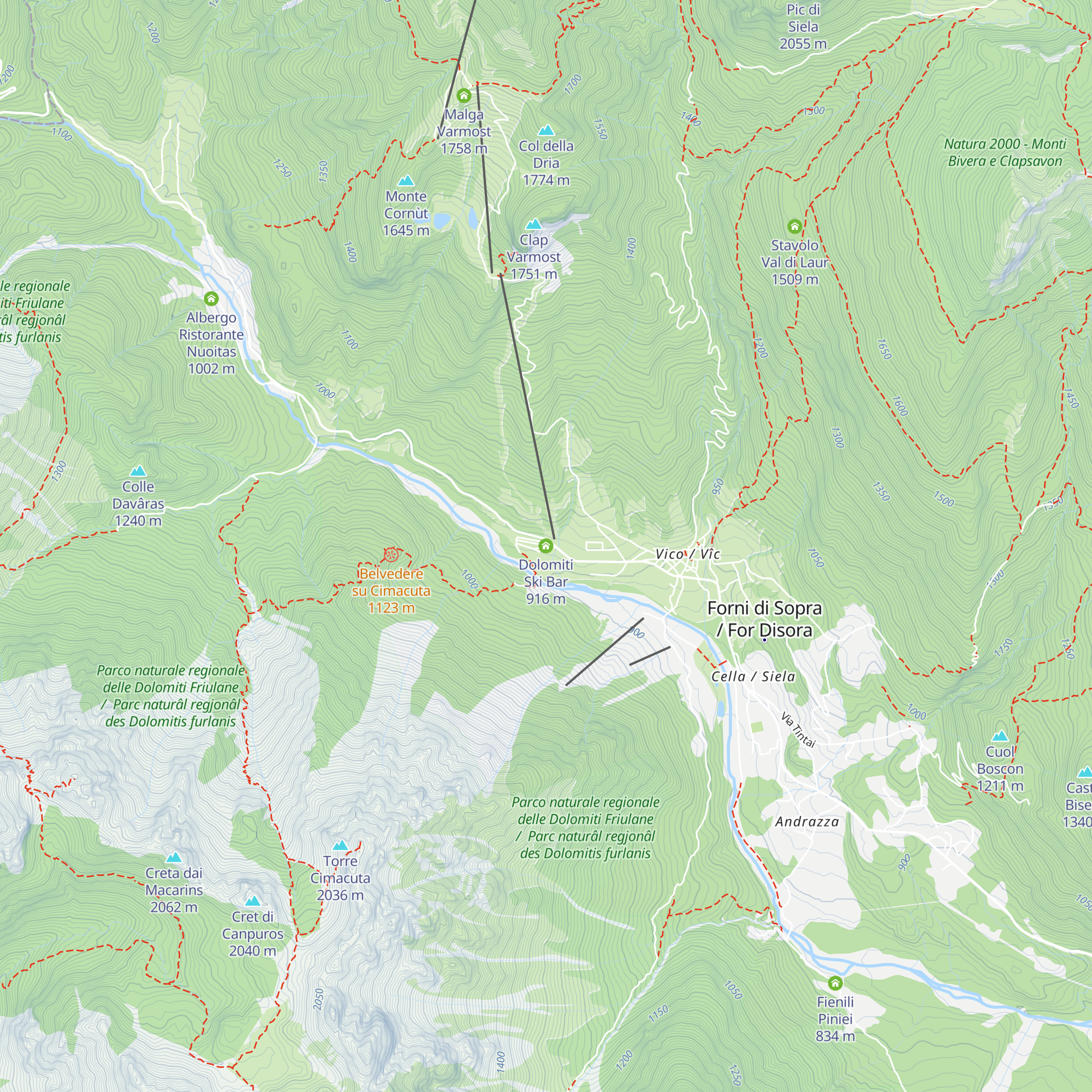 Dolomiti Ski Bar map