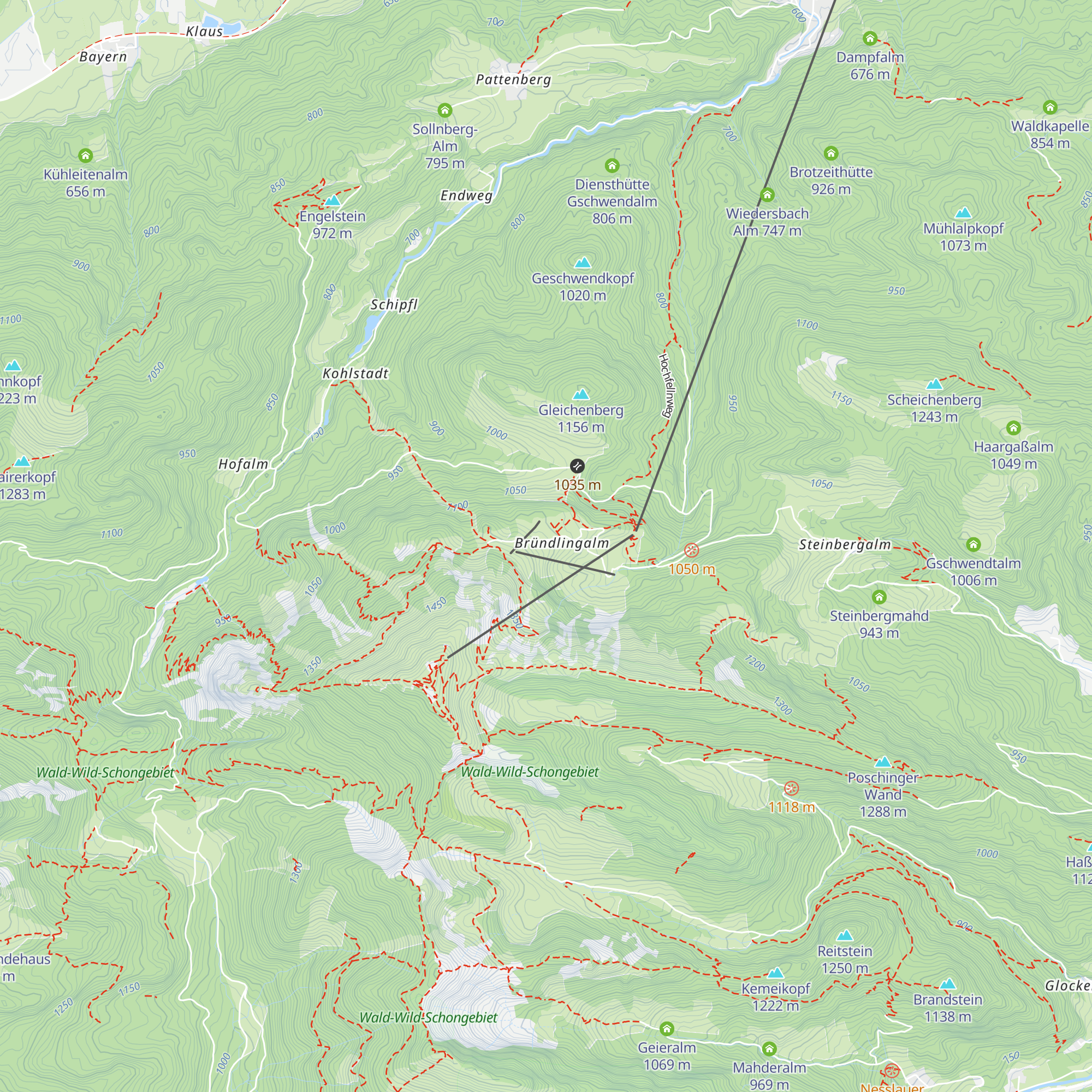 Bründlingalm map