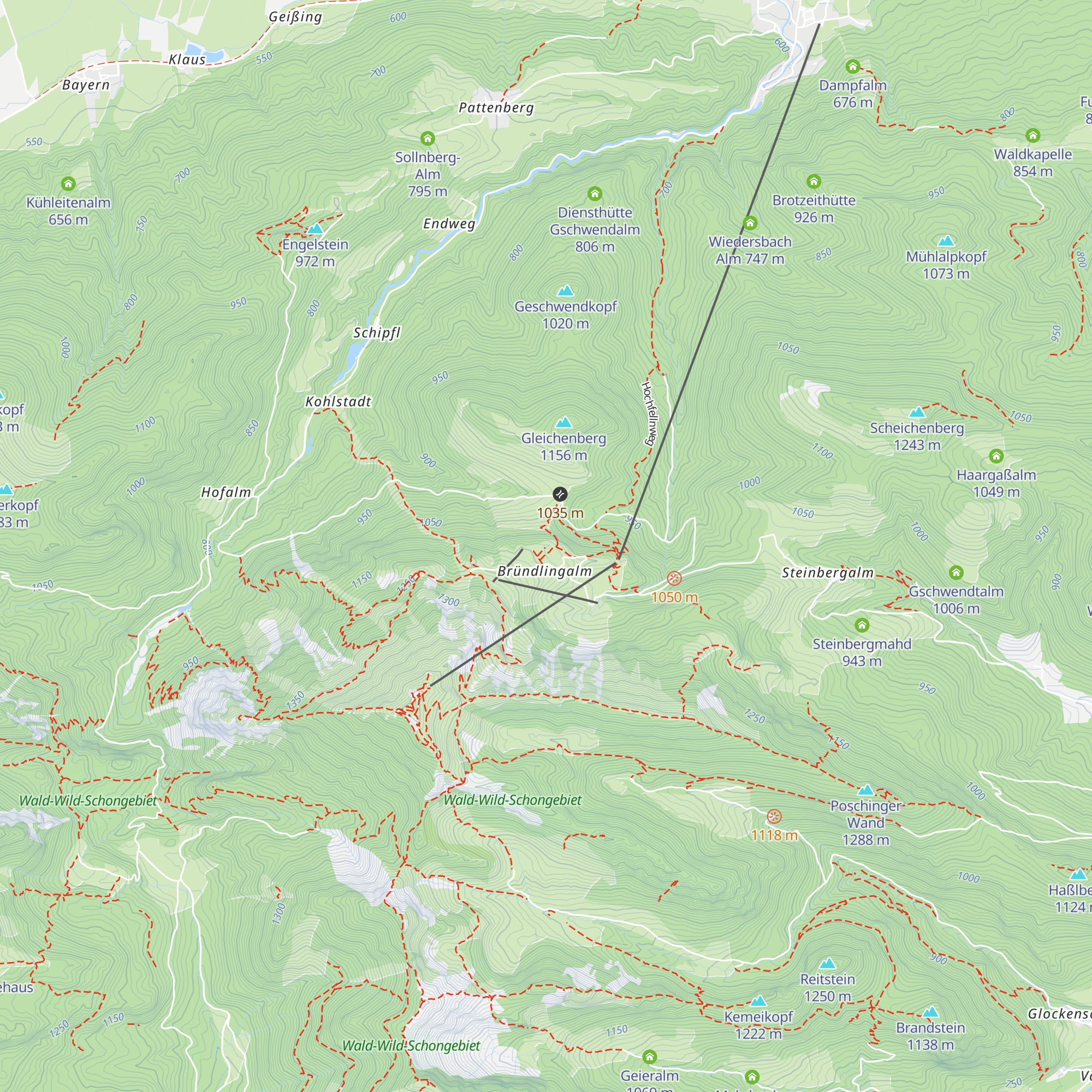 Diensthütte Bründling Alm map