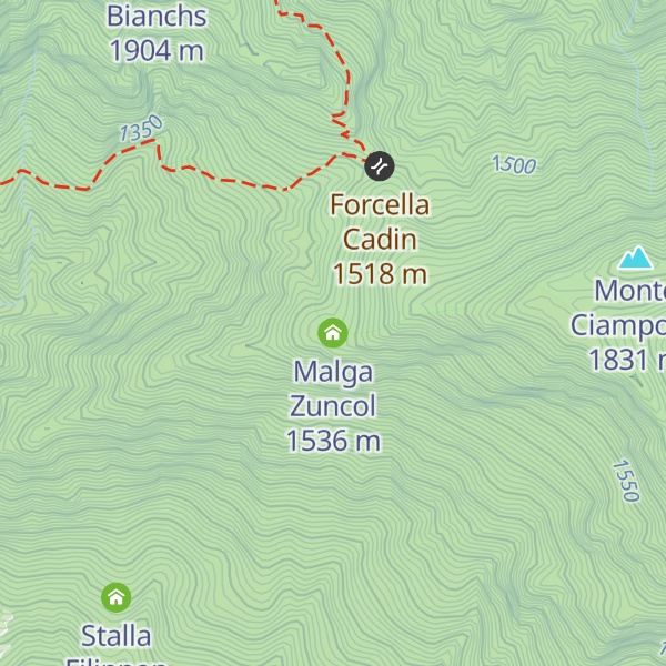 Map of Malga Zuncol