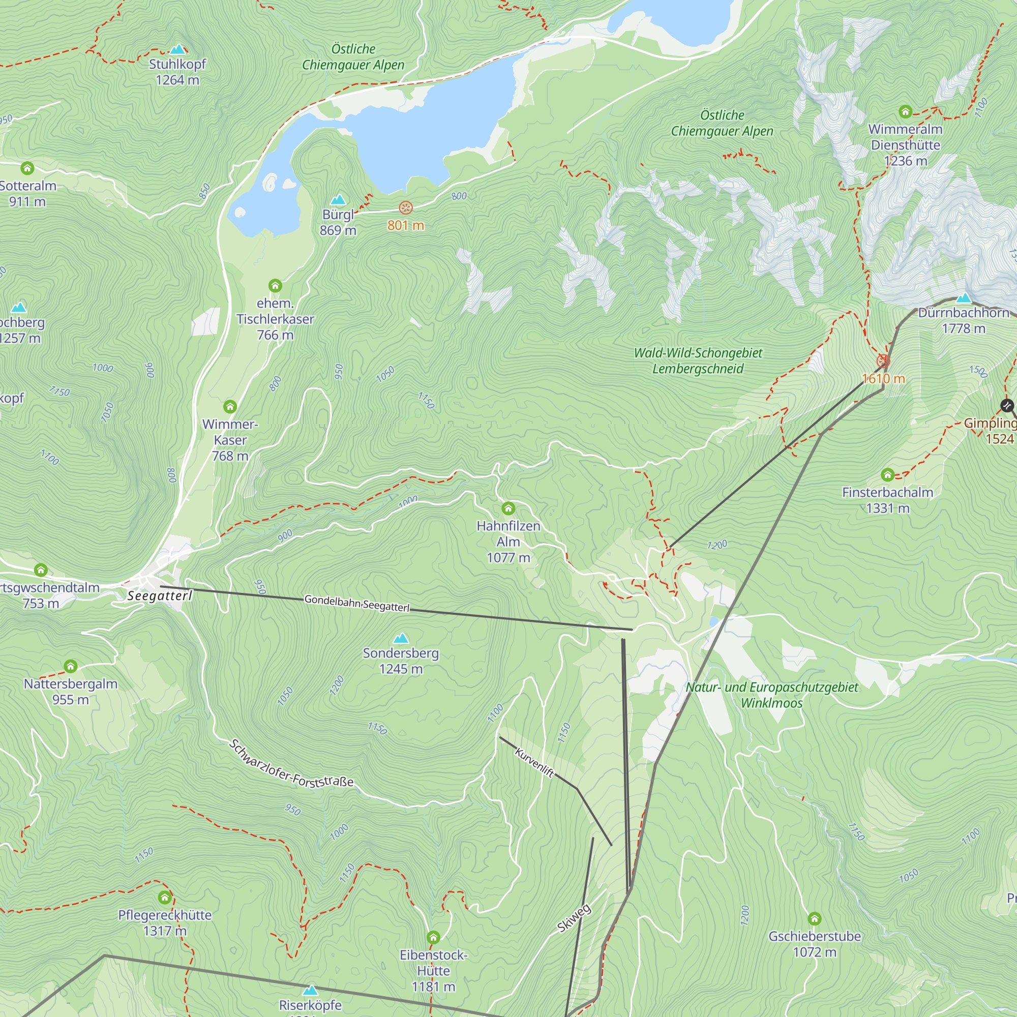 Hahnfilzen Alm map