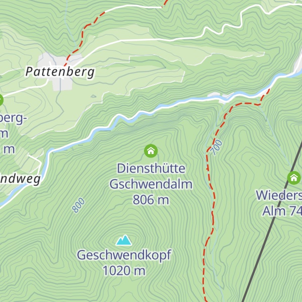 Map of Diensthütte Gschwendalm