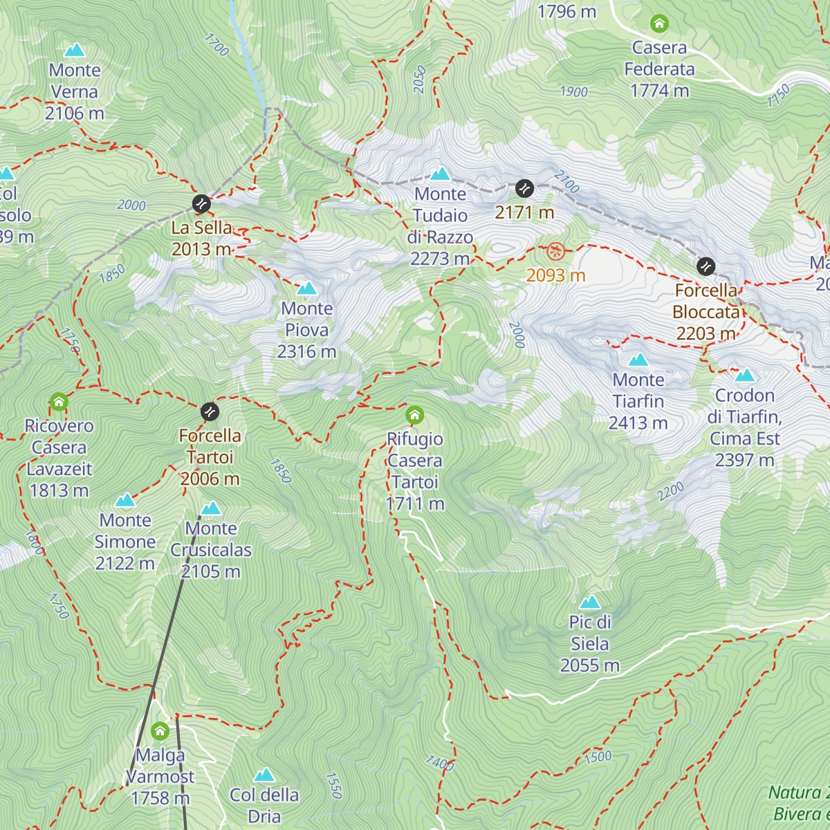 Rifugio Casera Tartoi map