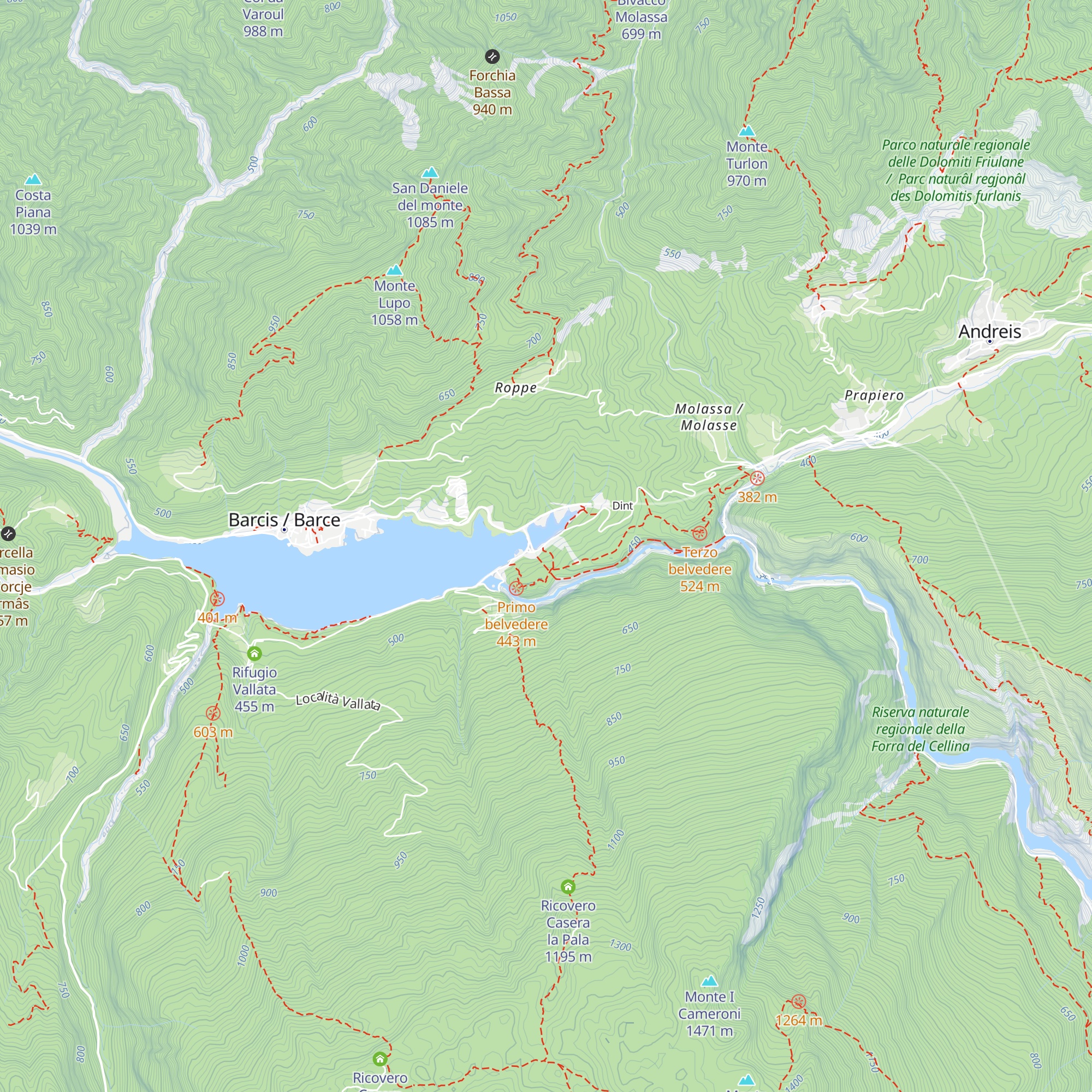 Centro Visite di Barcis map