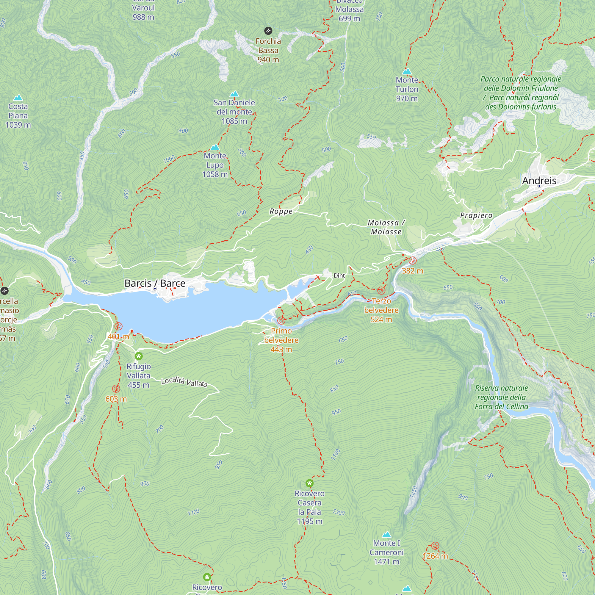 Centro Visite di Barcis map