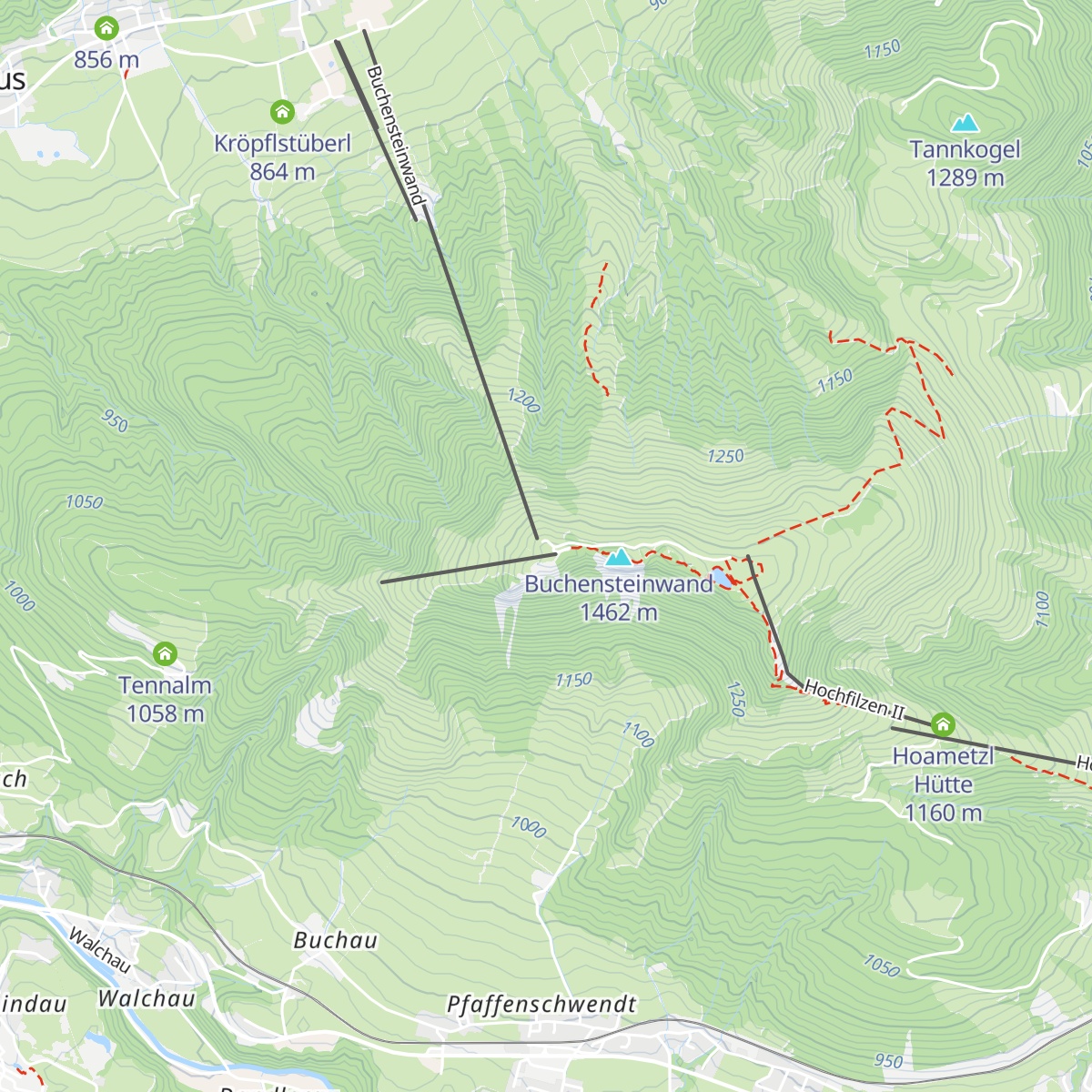 Alpengasthof Buchensteinwand map