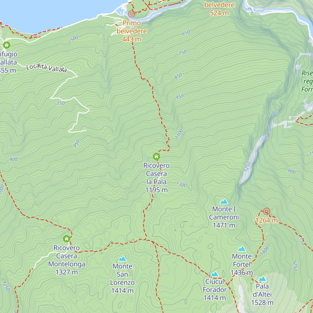 Ricovero Casera la Pala map