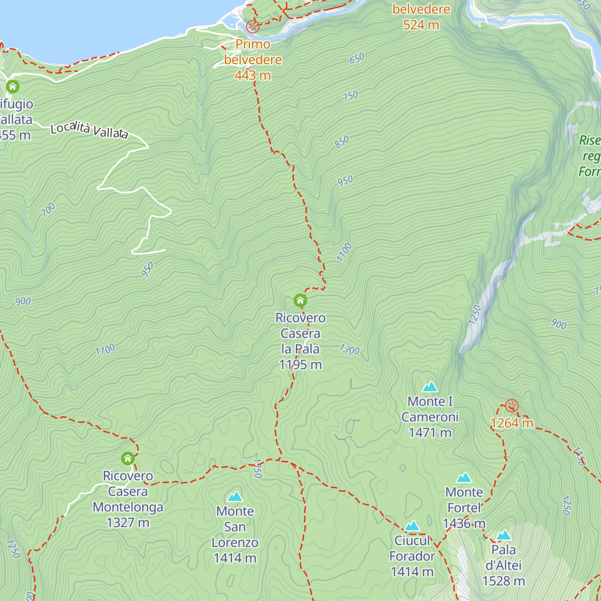 Ricovero Casera la Pala map
