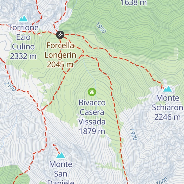 Map of Bivacco Casera Vissada