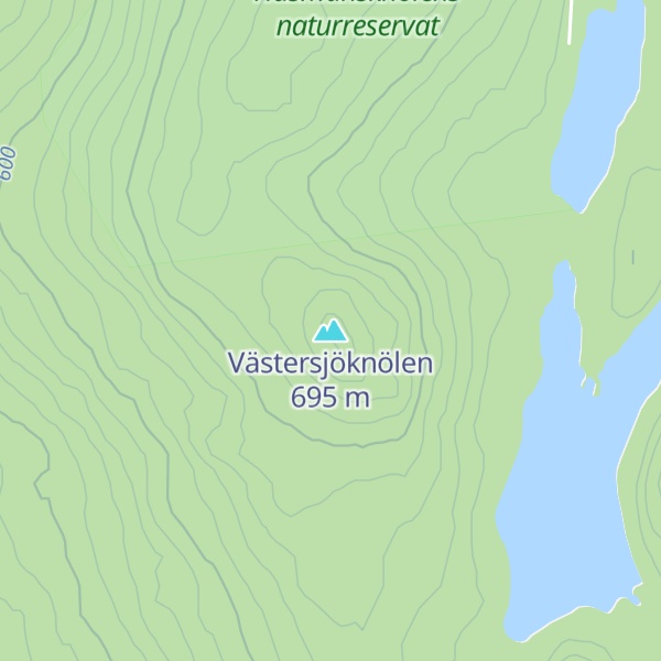 Map of Västersjöknölen