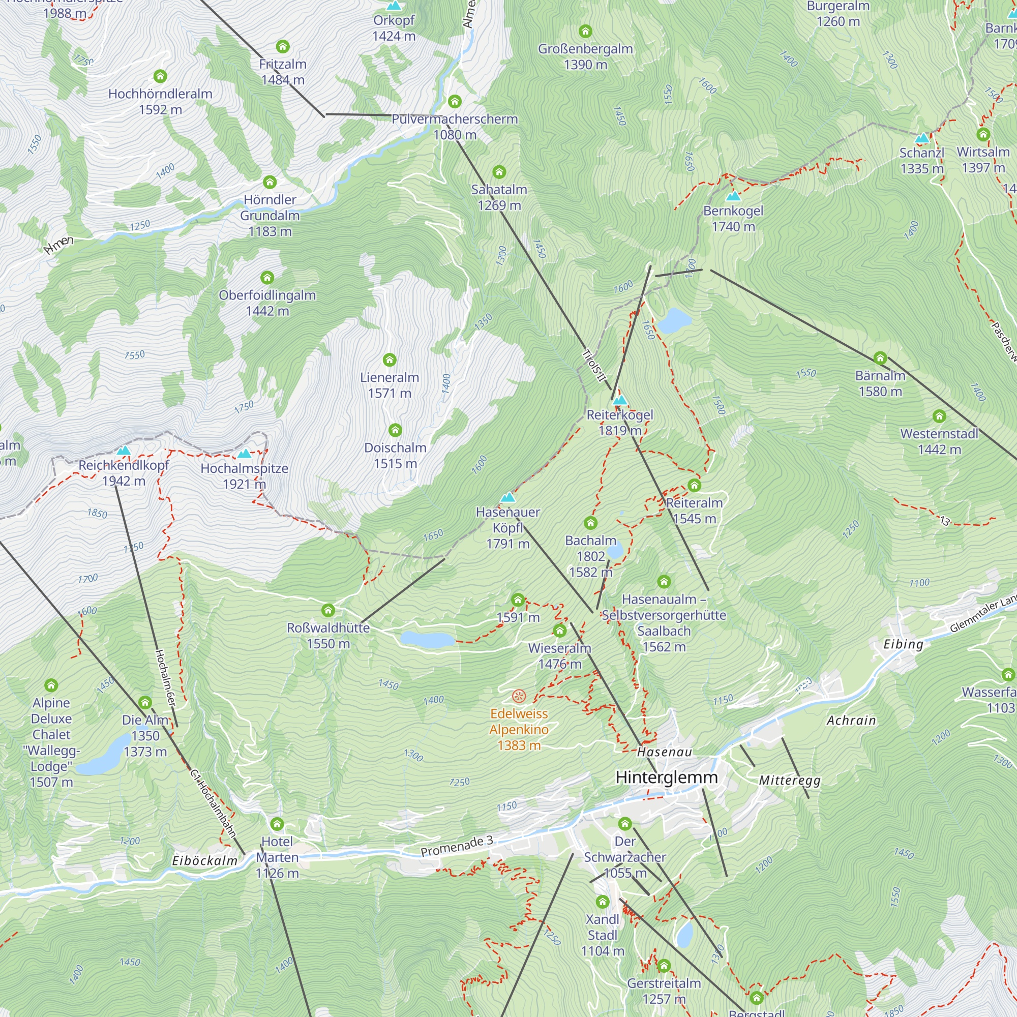 Hasenauerbahn Mountain map