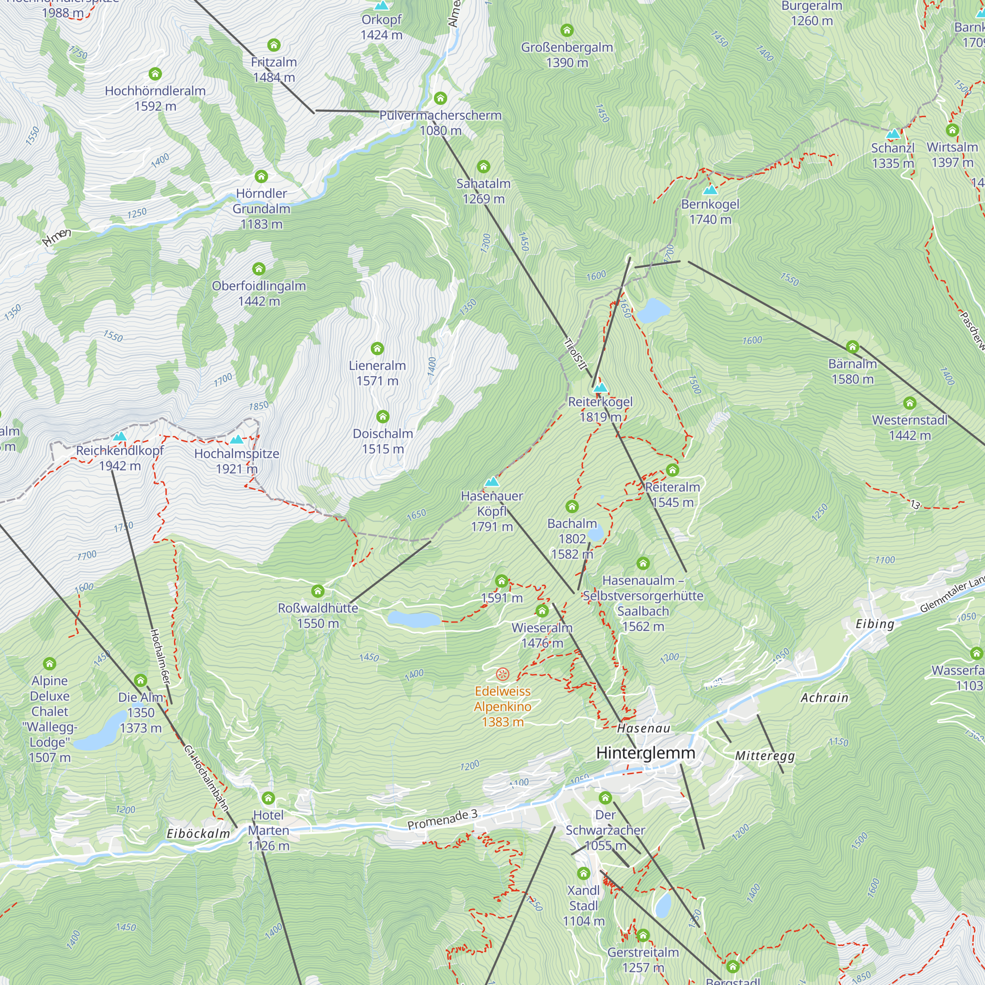 Hasenauerbahn Mountain map