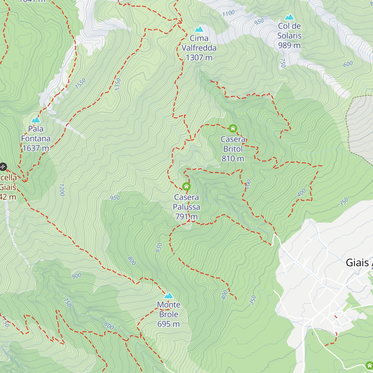 Casera Palussa map