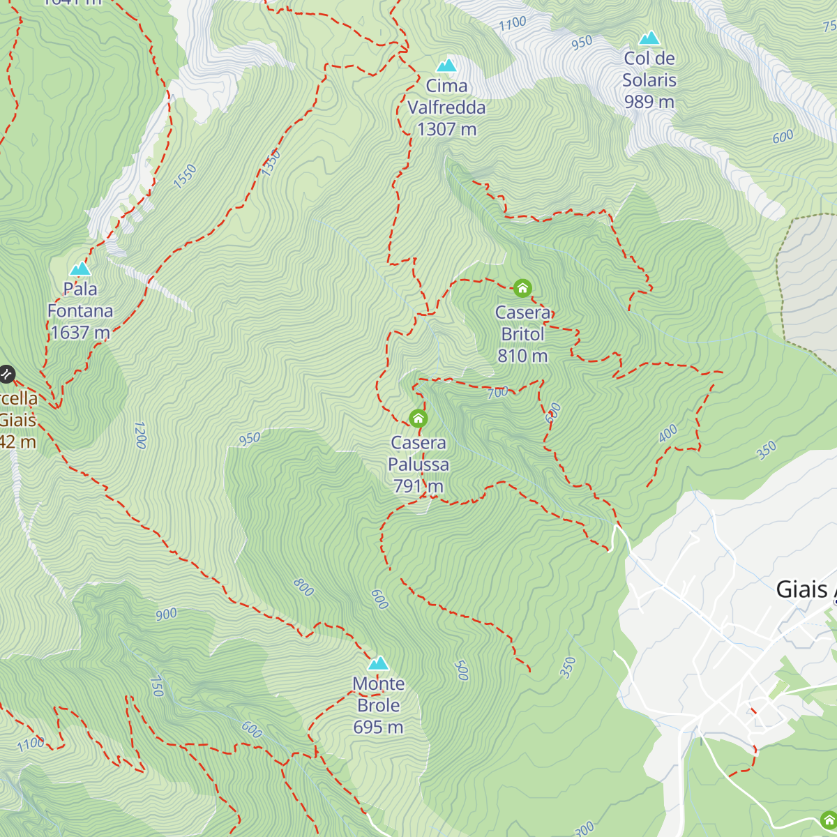 Casera Palussa map