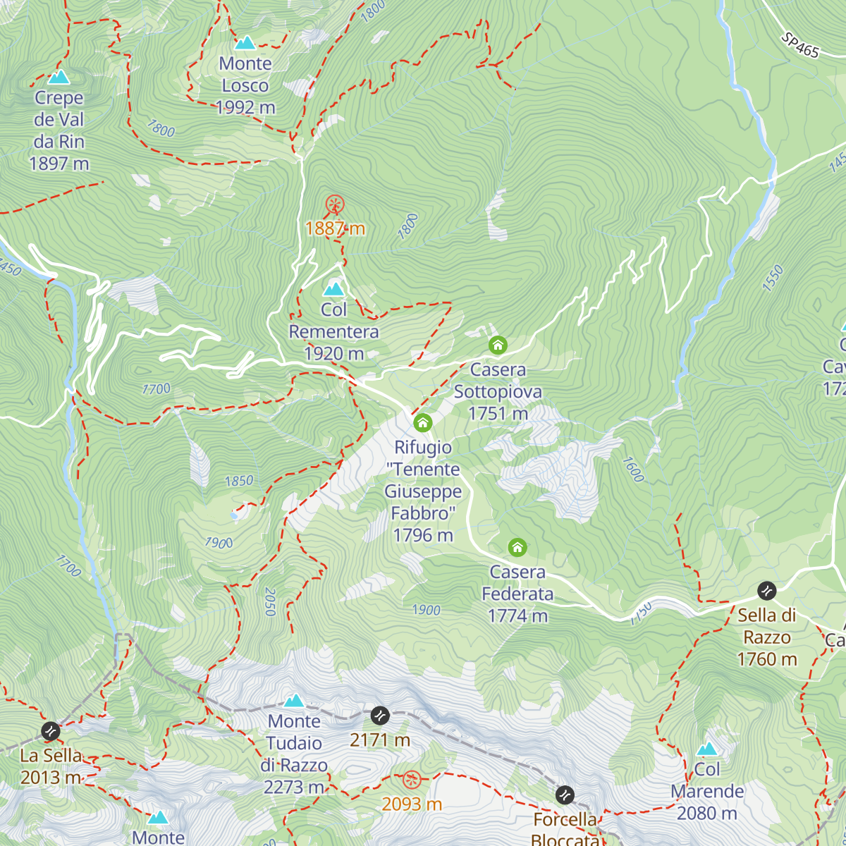 Rifugio "Tenente Giuseppe Fabbro" map