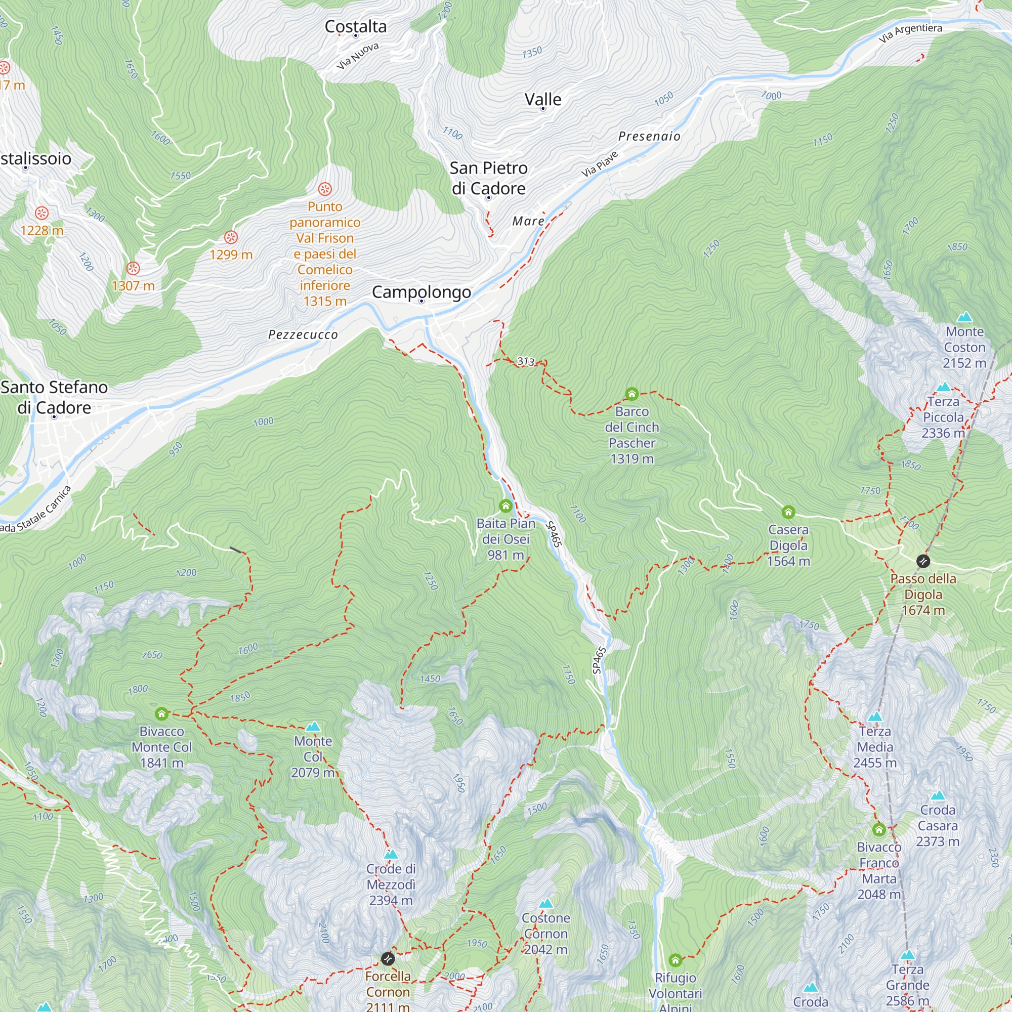 Baita Pian dei Osei map