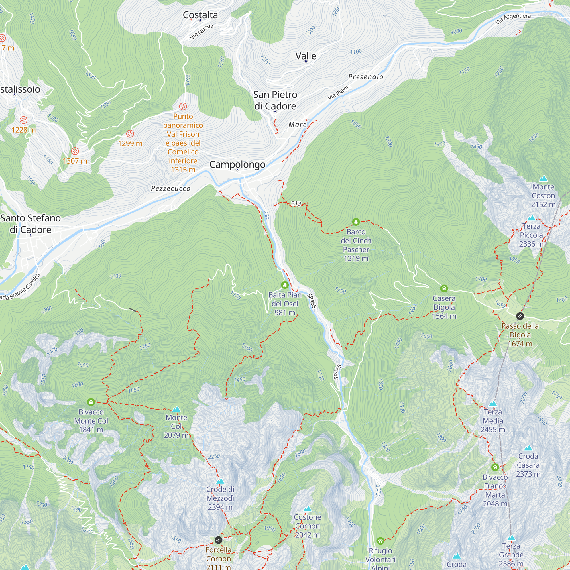 Baita Pian dei Osei map