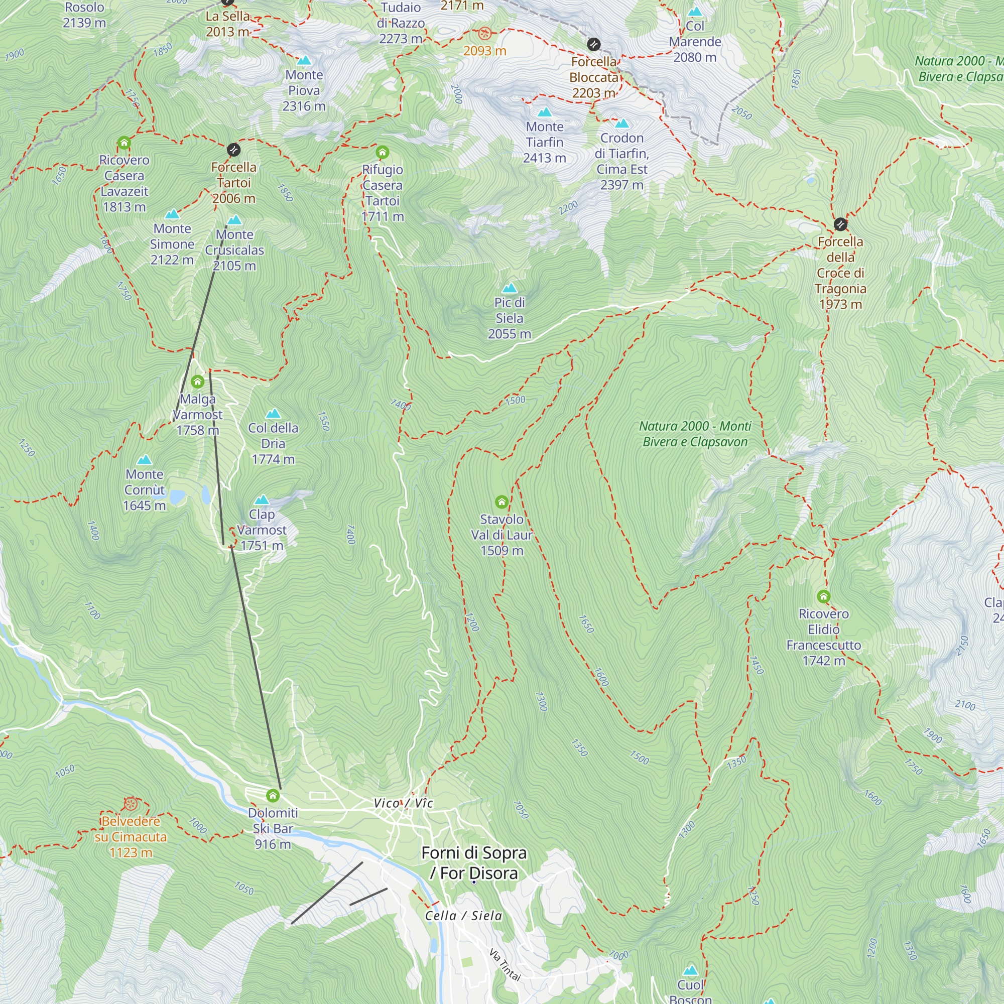 Stavolo Val di Laur map