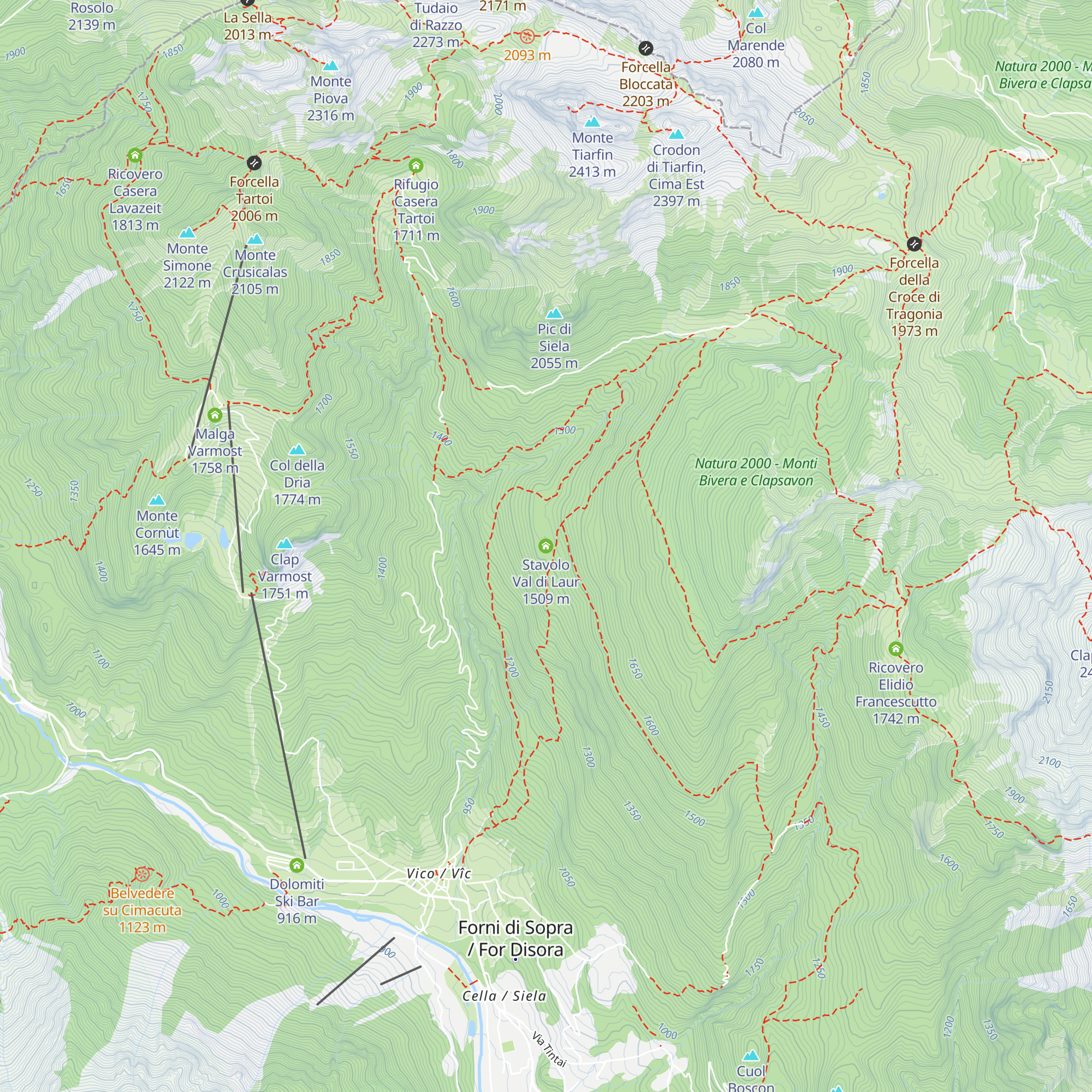 Stavolo Val di Laur map