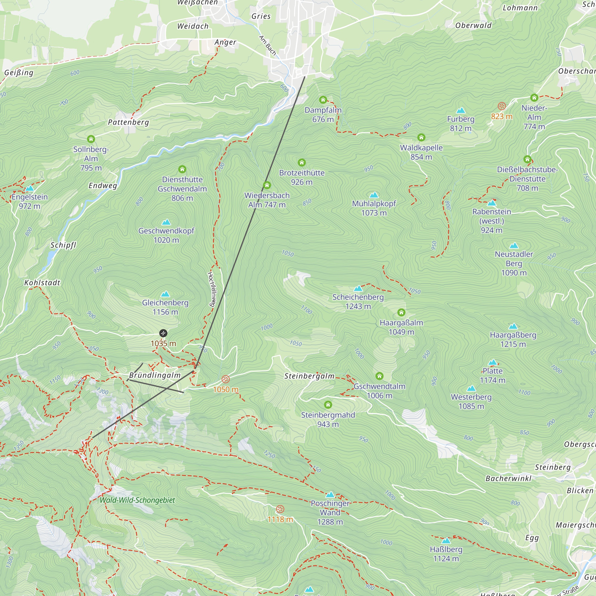 Scheichenbergalm map