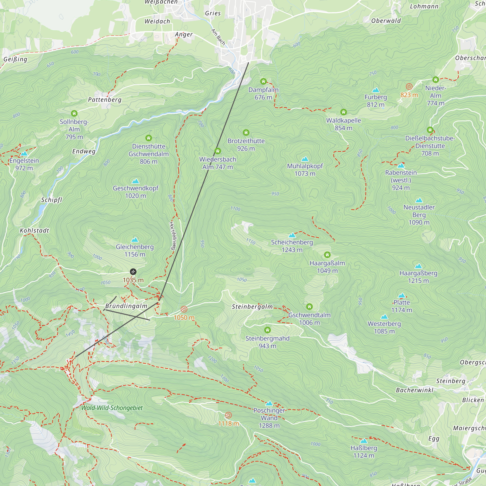 Scheichenbergalm map
