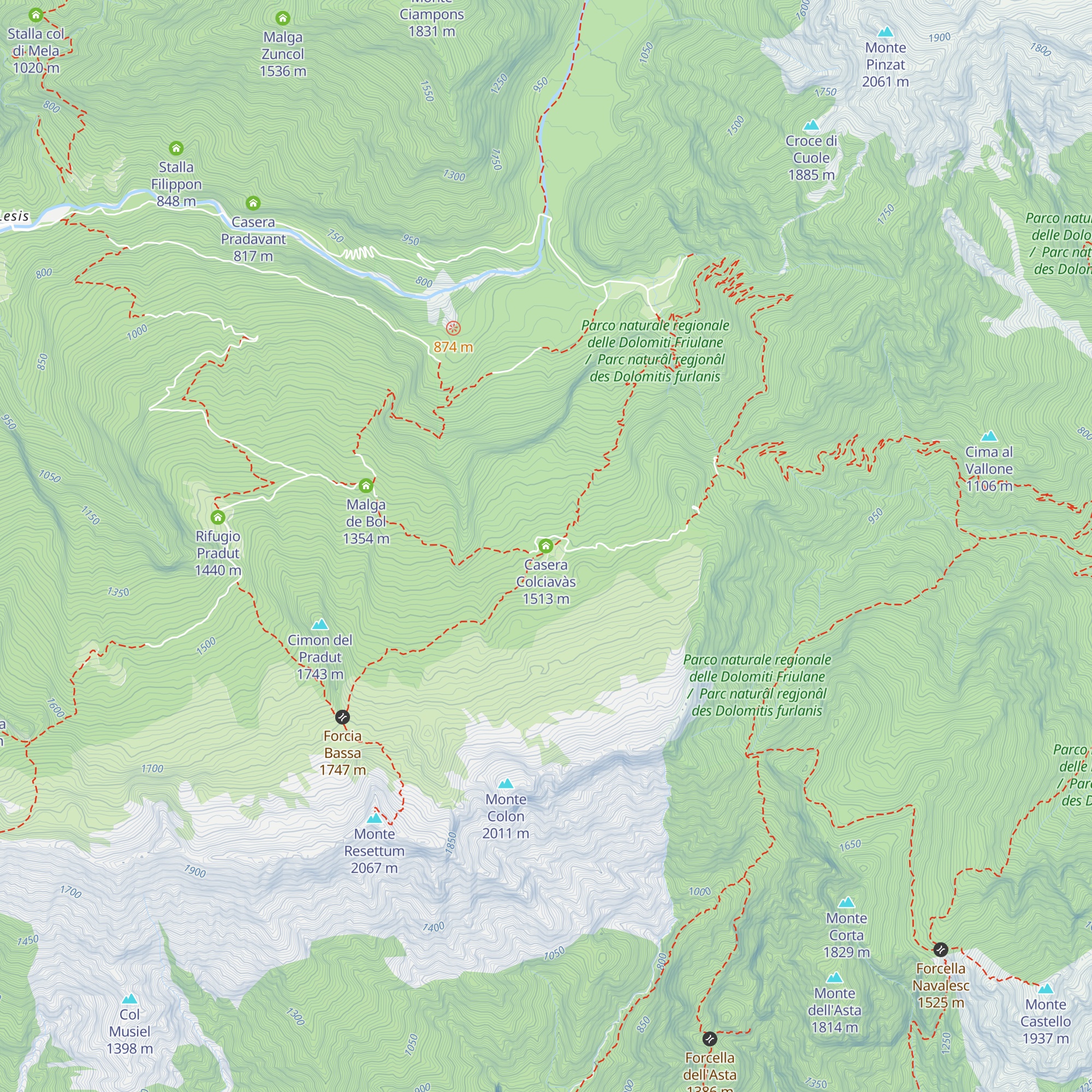 Casera Colciavàs map