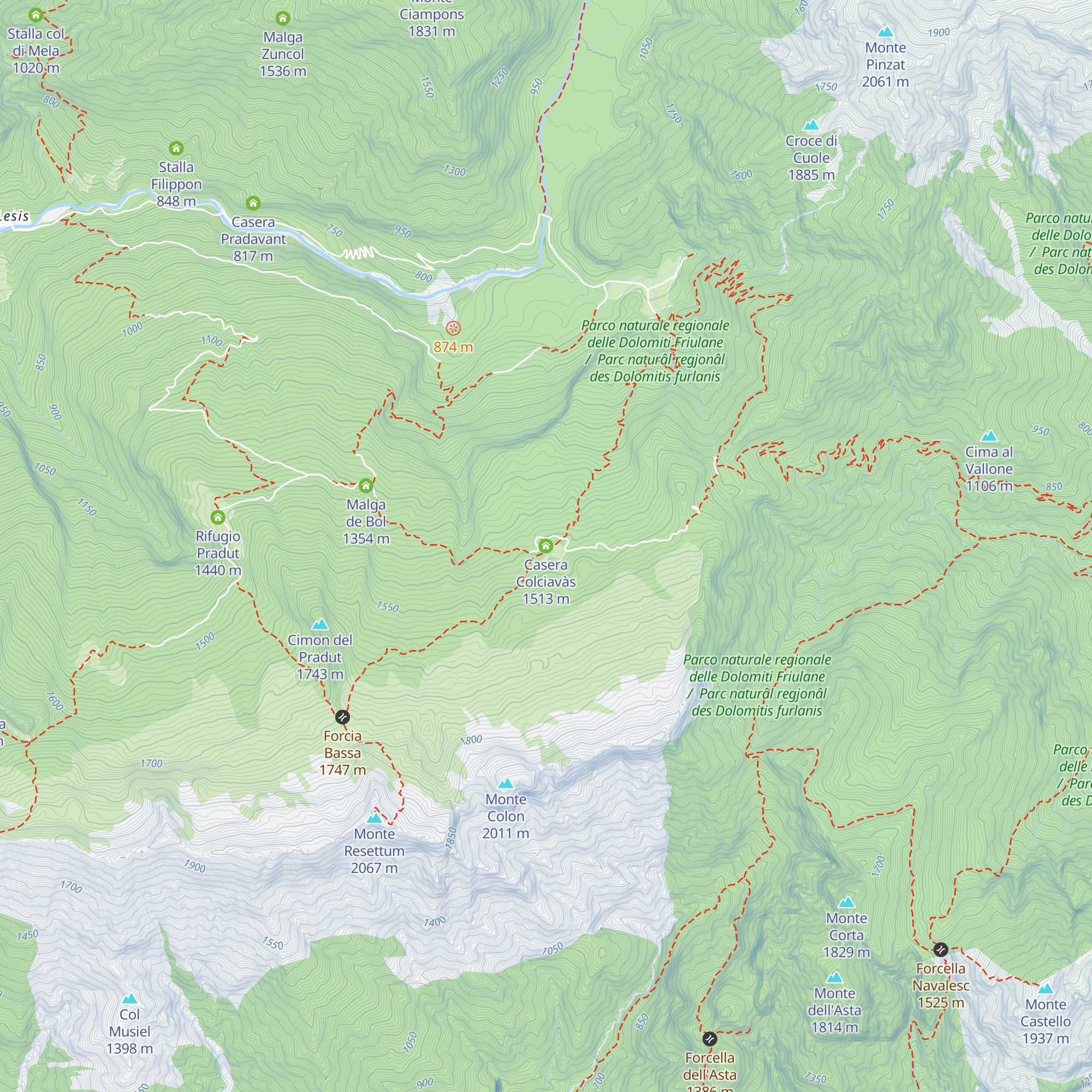 Casera Colciavàs map