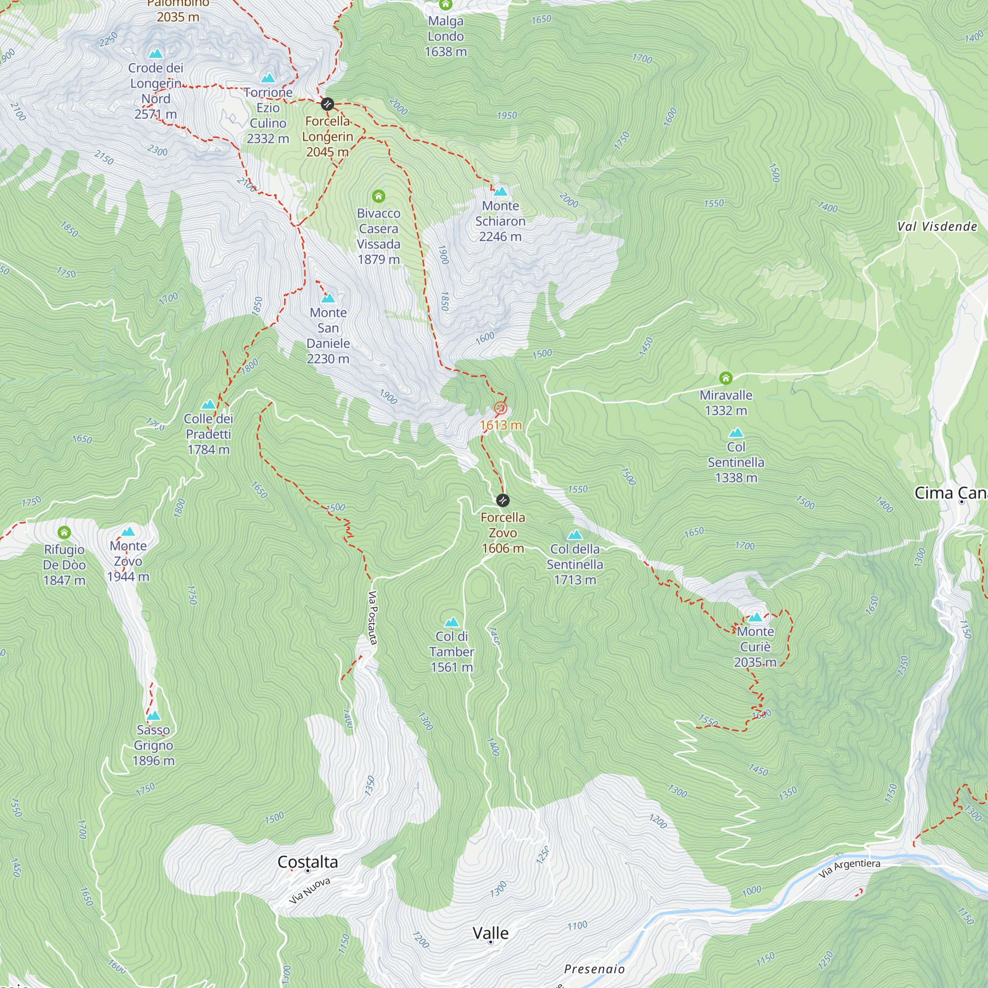 Rifugio Forcella Zovo map