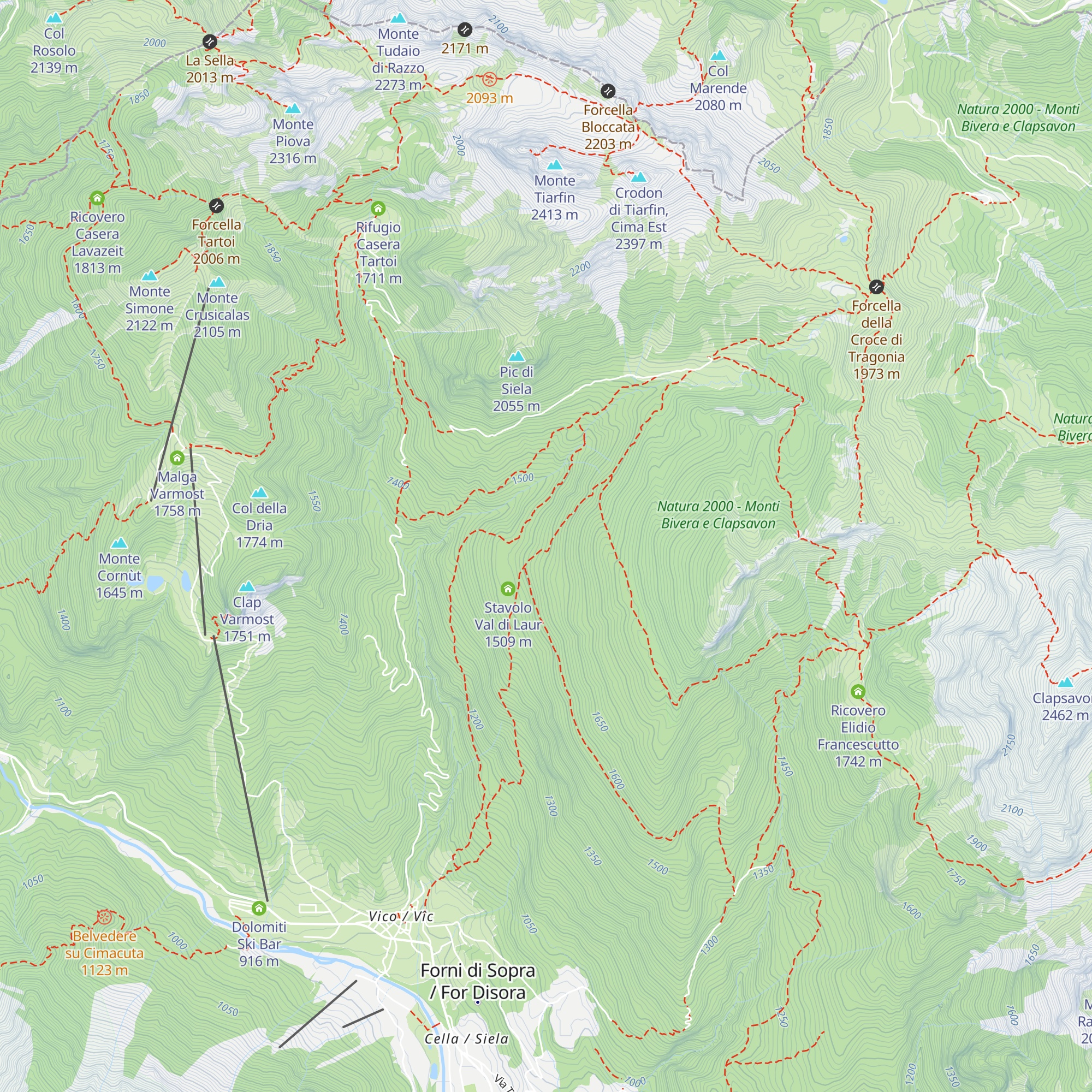 Casera dal Aip map