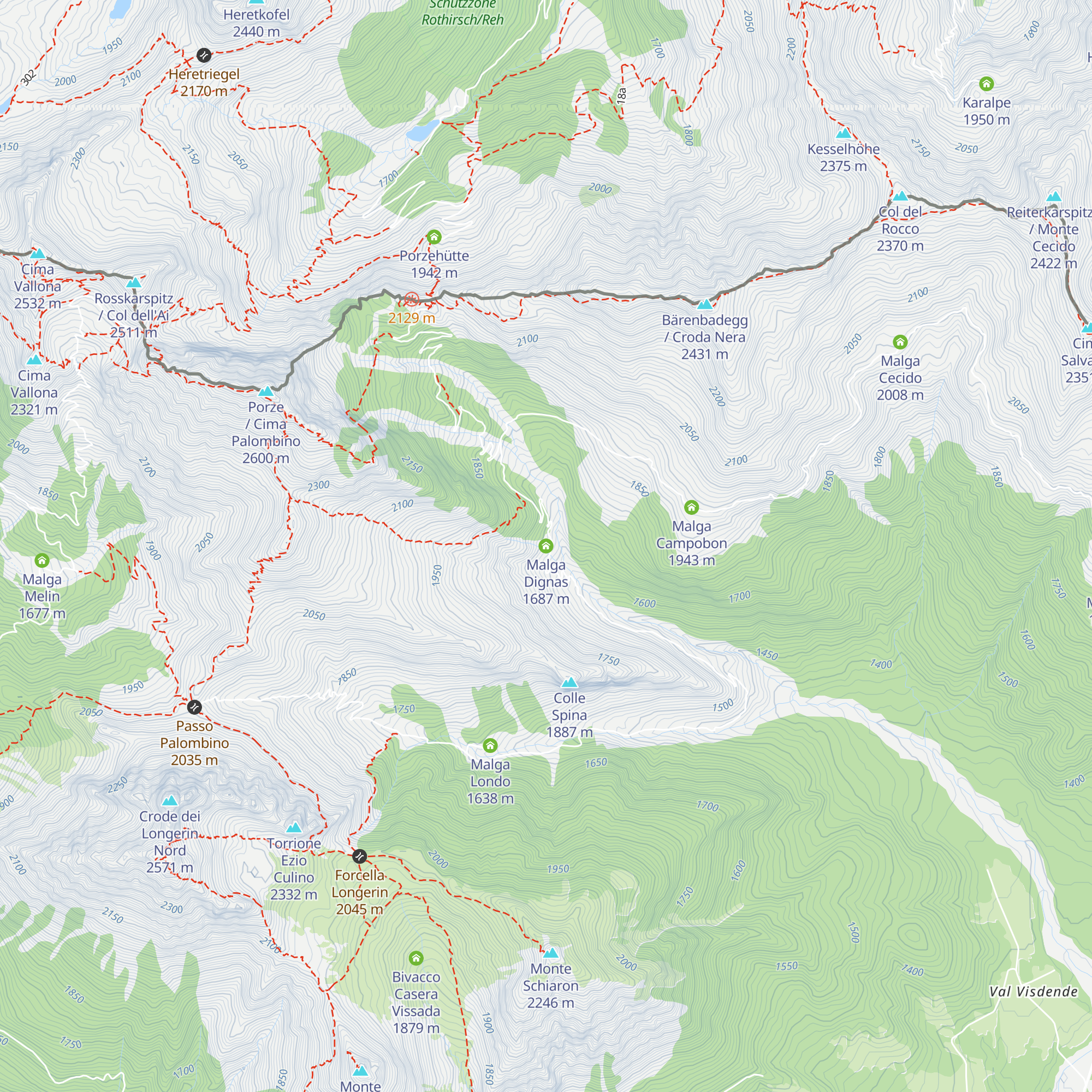 Malga Dignas map