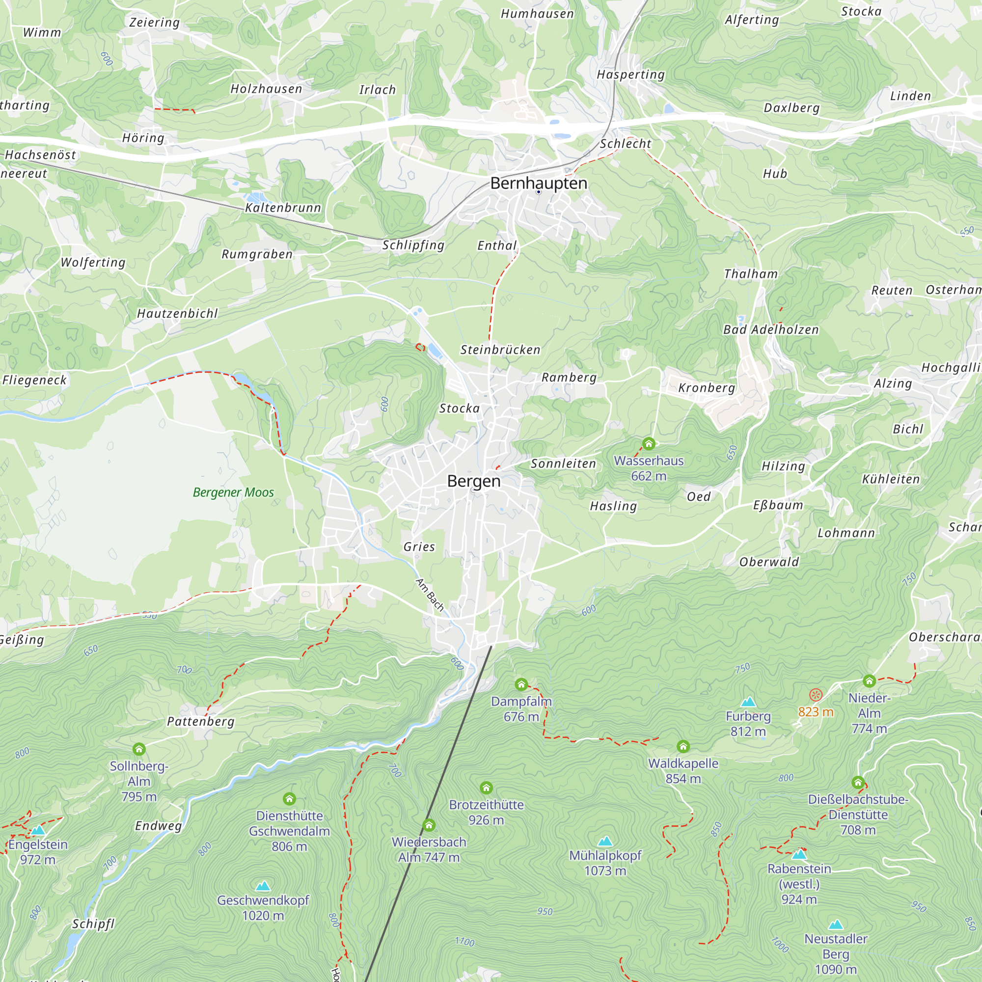 Touristinformation Bergen Chiemgau map