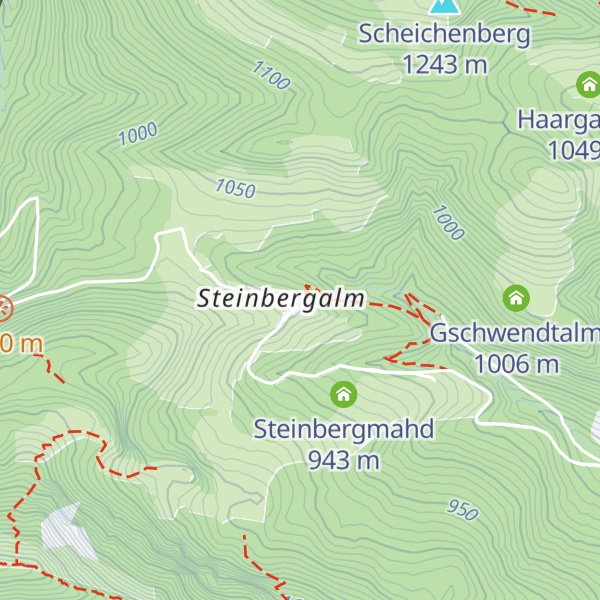 Map of Berggasthaus Steinberg-Alm