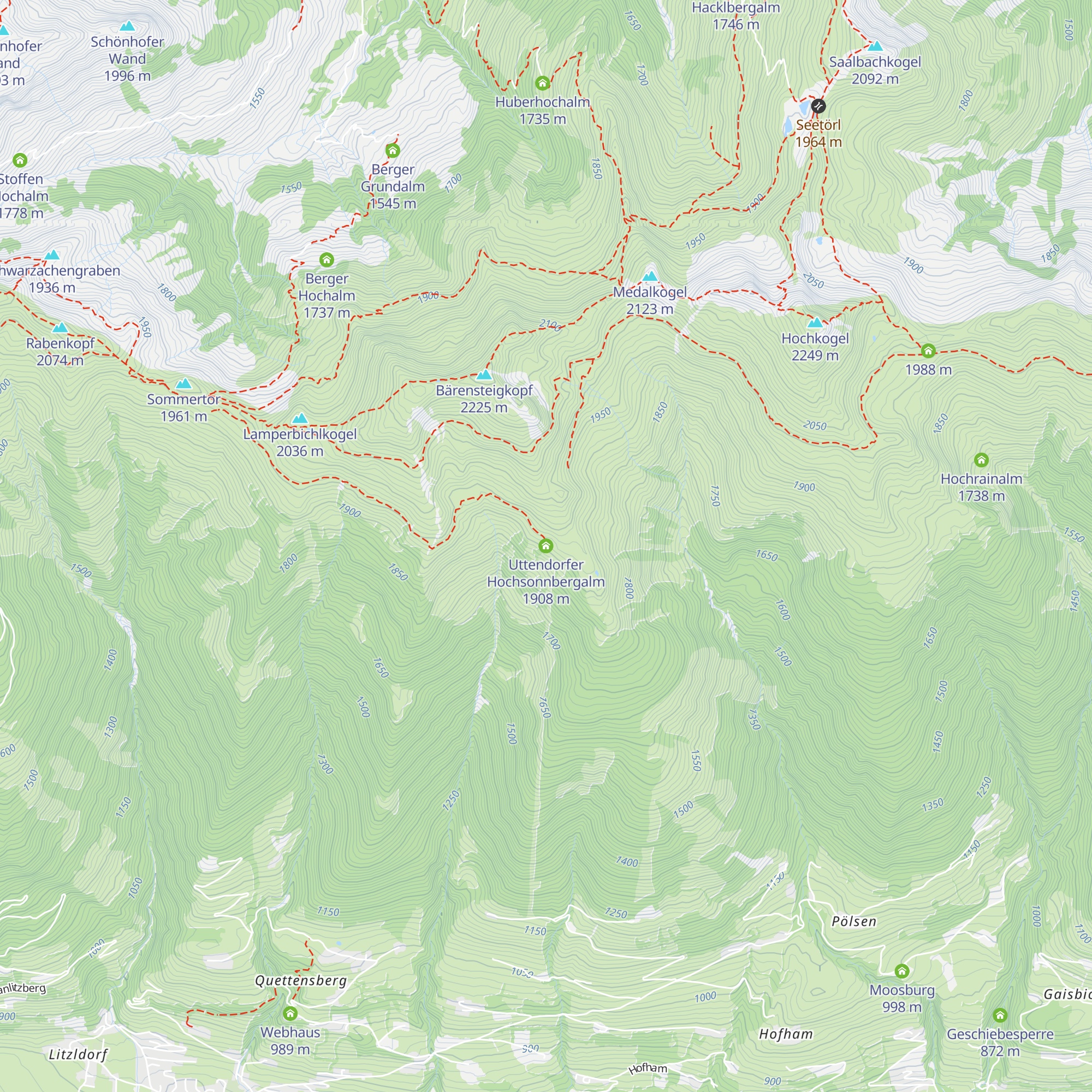 Uttendorfer Hochsonnbergalm map