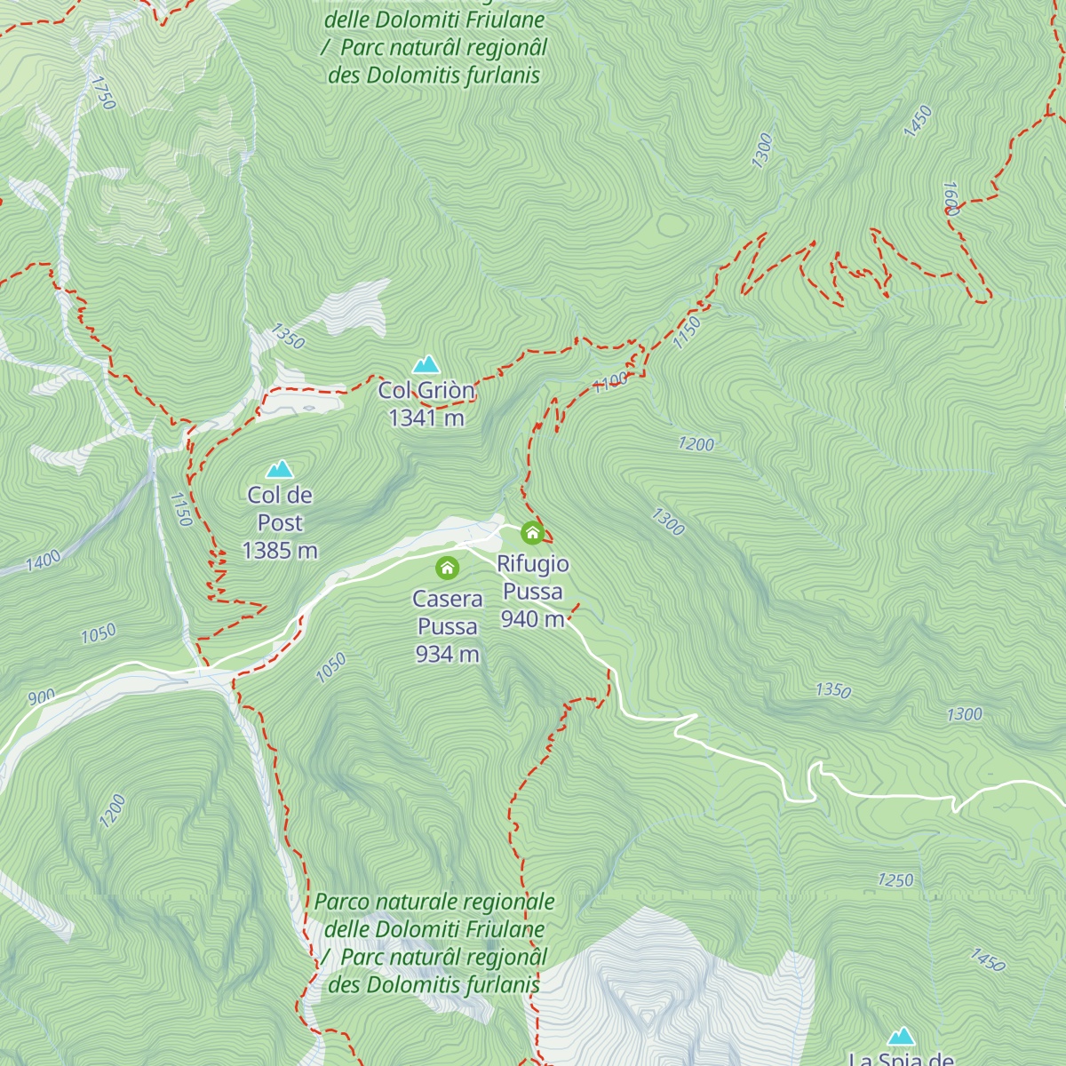 Rifugio Pussa map