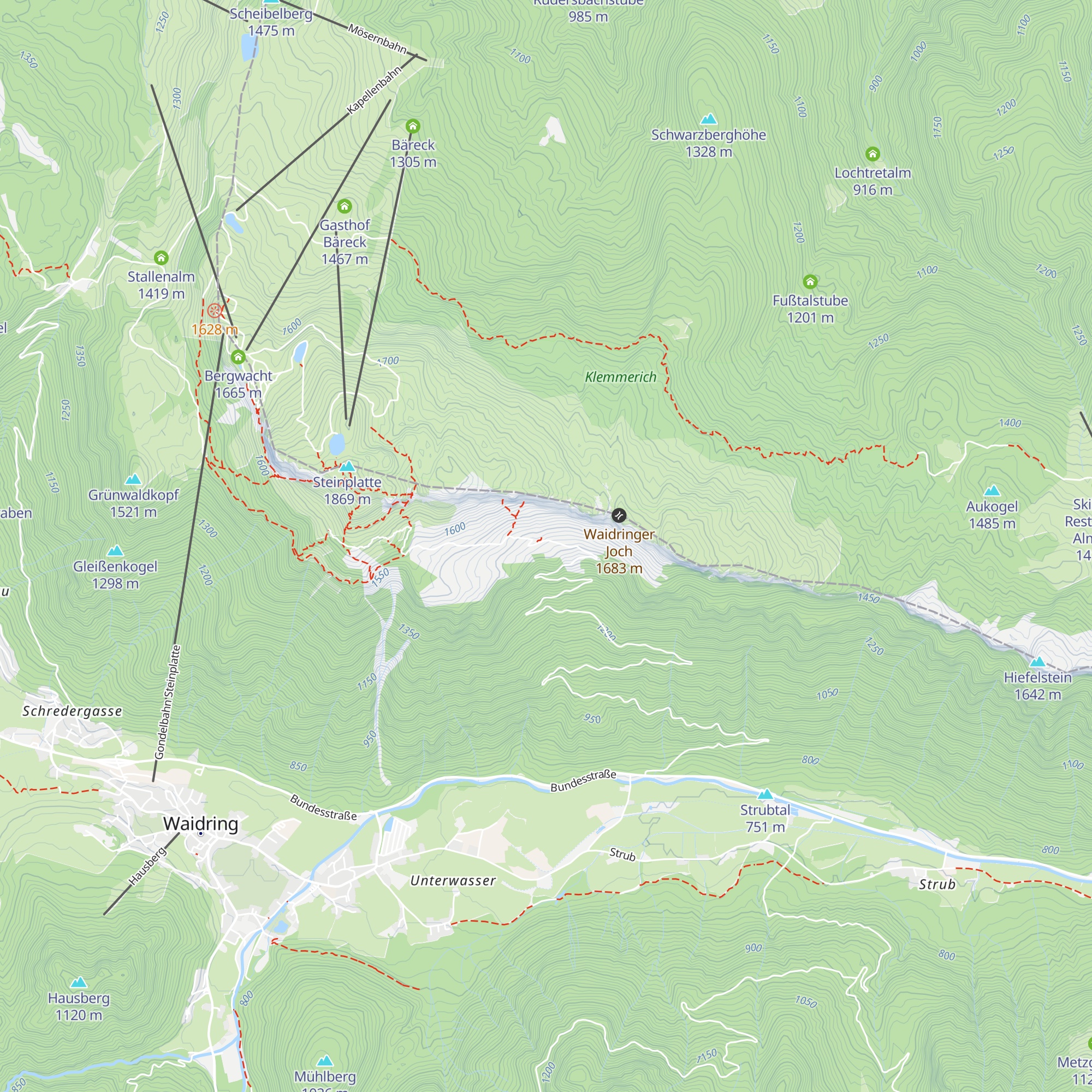 Wemeteigenalm map