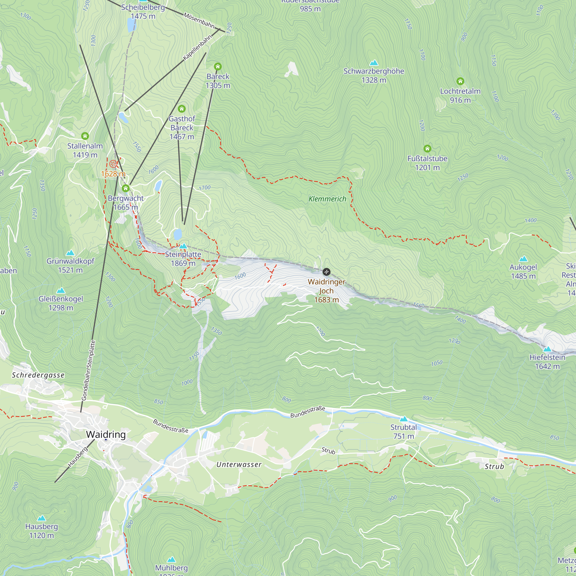 Wemeteigenalm map