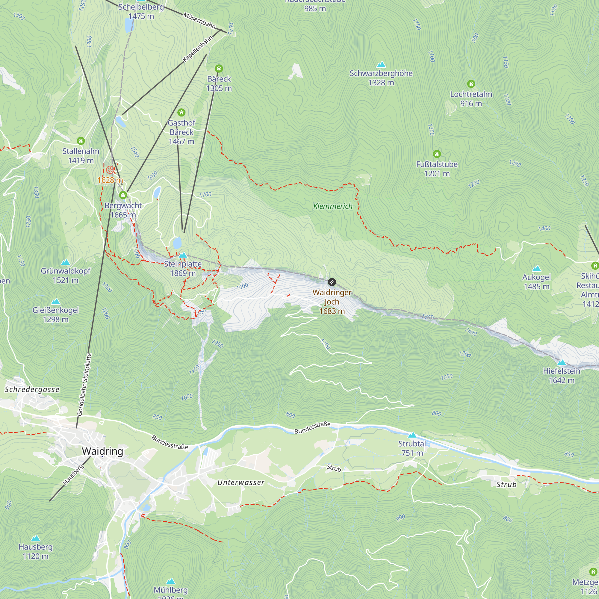 Wemeteigenalm map