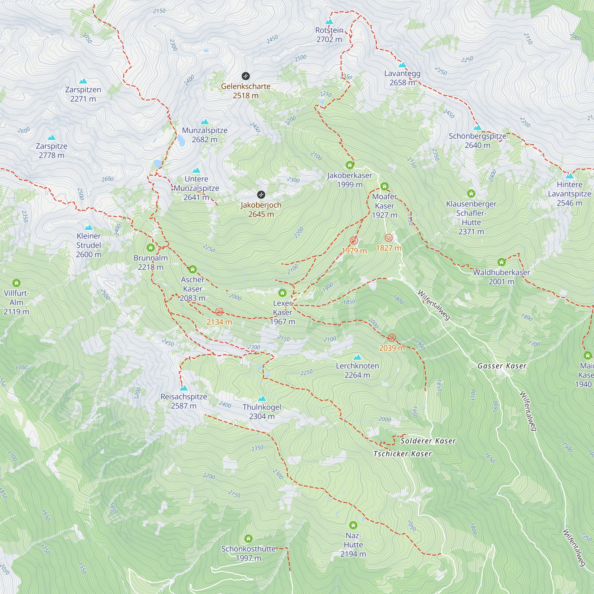 Gampen Kaser map
