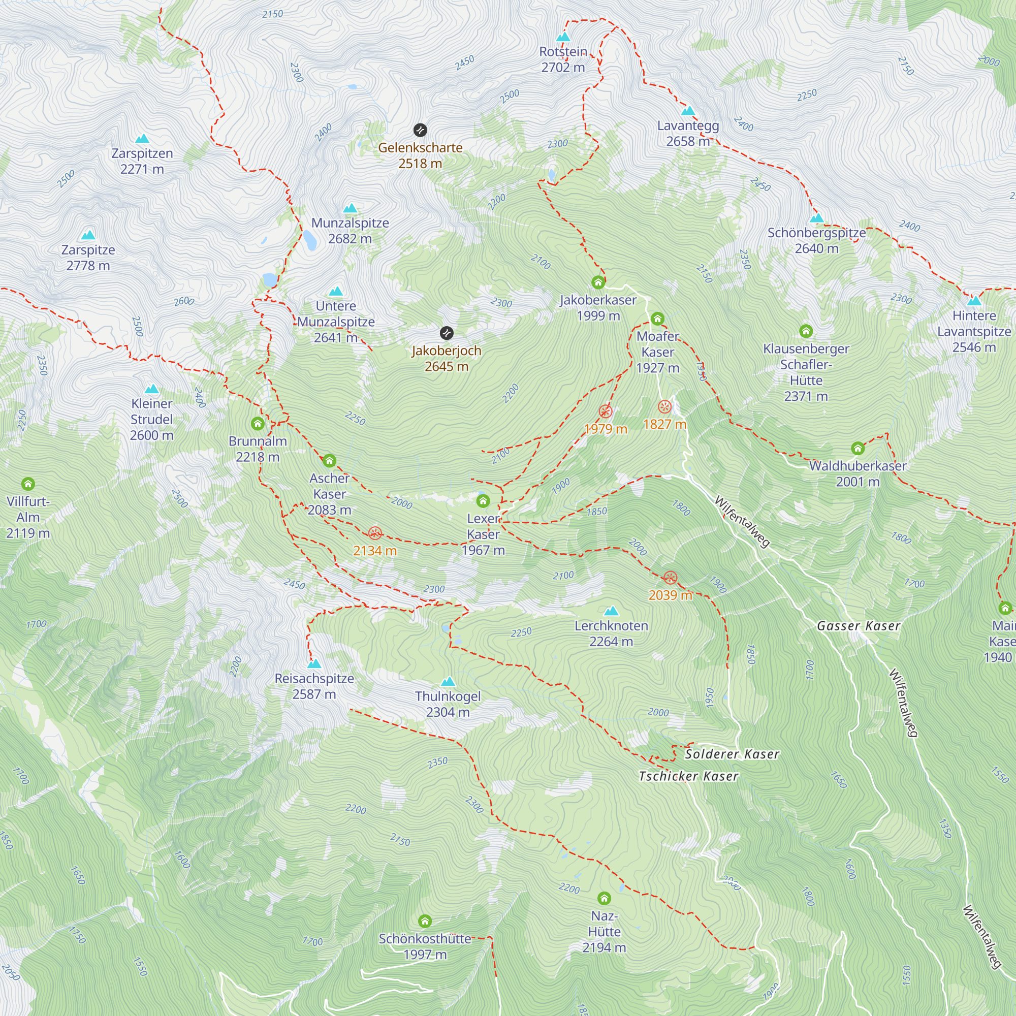 Gampen Kaser map