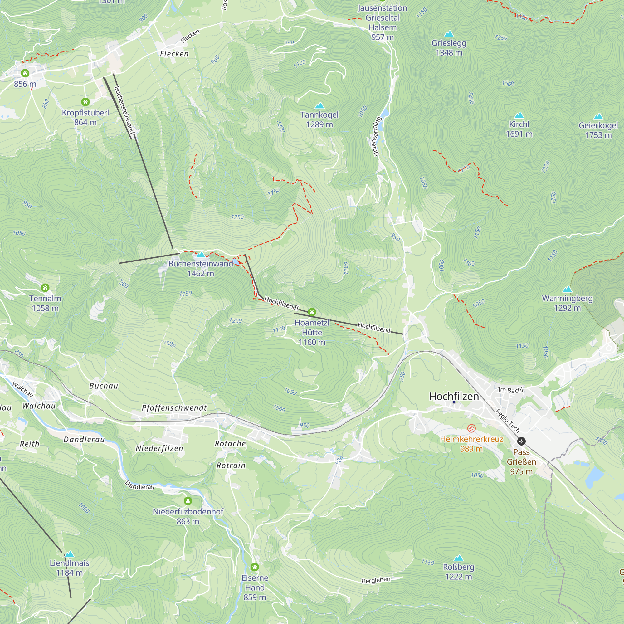 Hoametzl Hütte map
