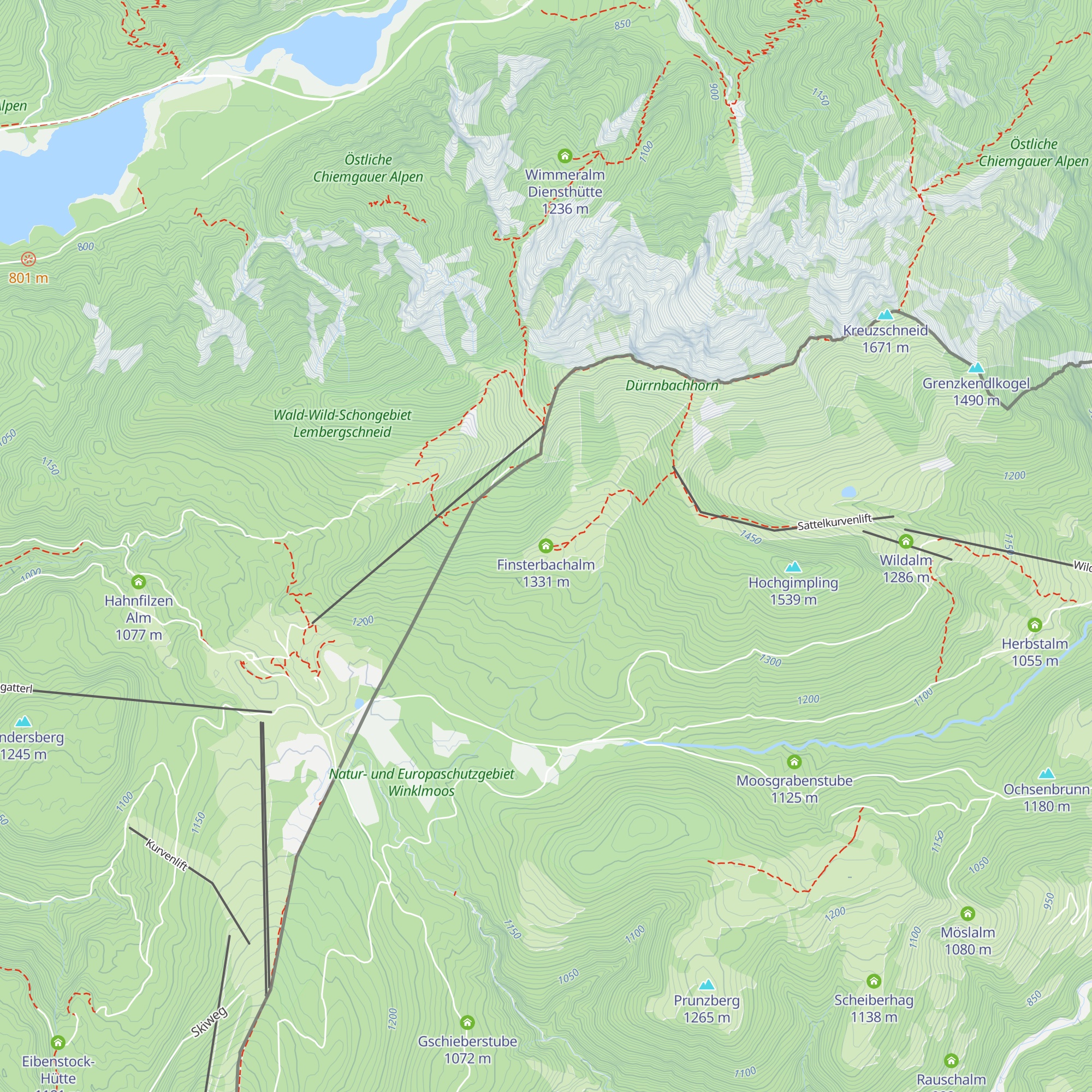 Finsterbachalm map