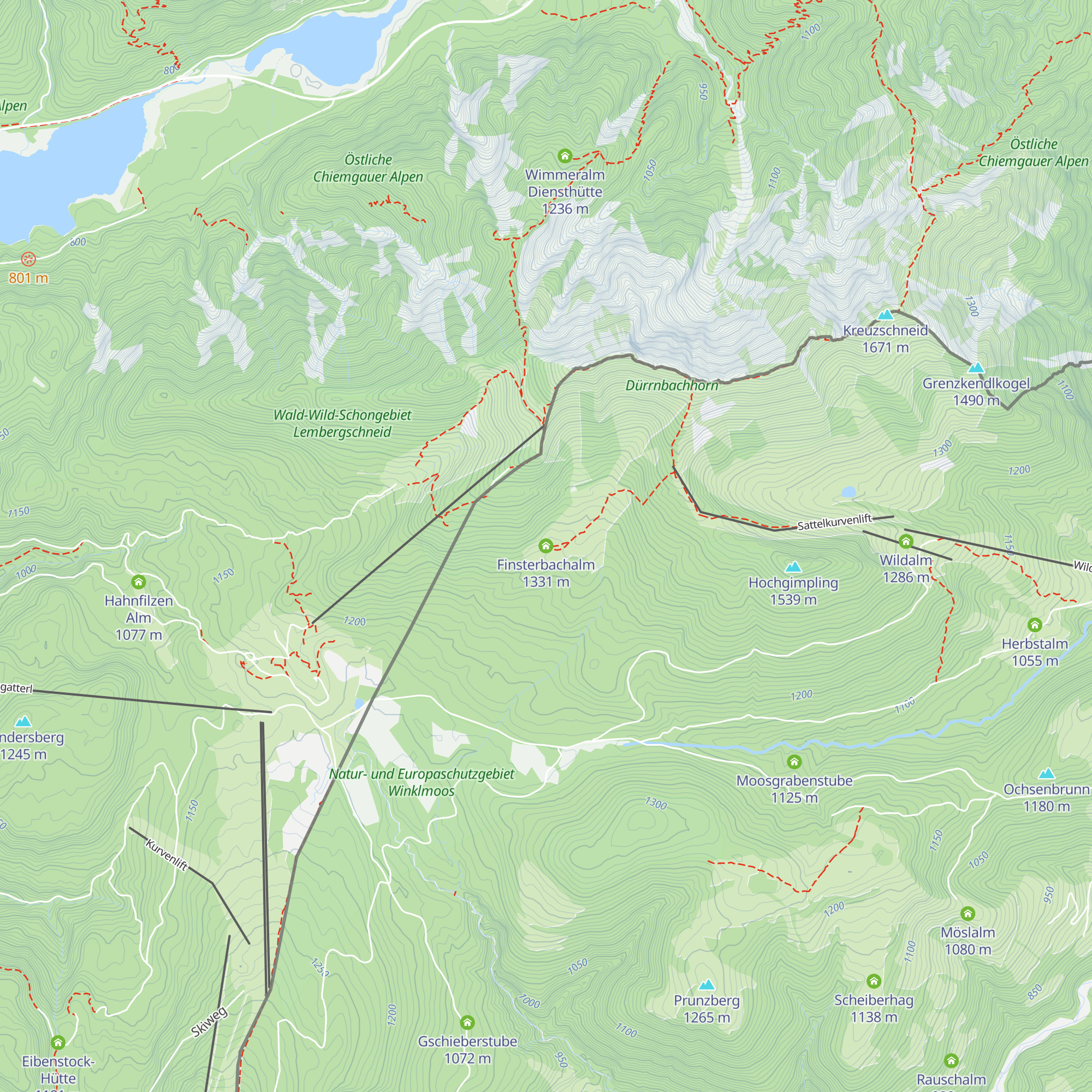 Finsterbachalm map