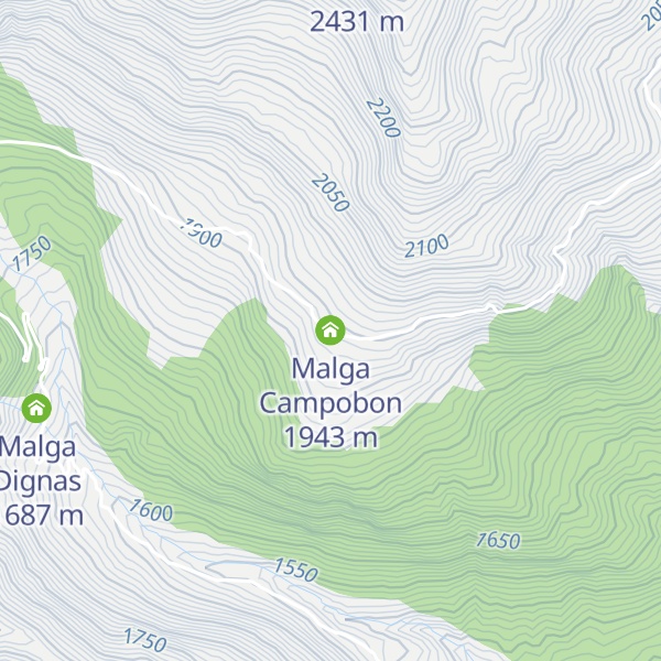 Map of Malga Campobon