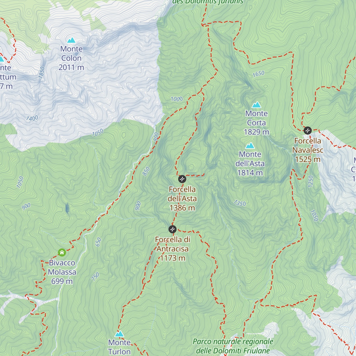 Bivacco dell'Asta map
