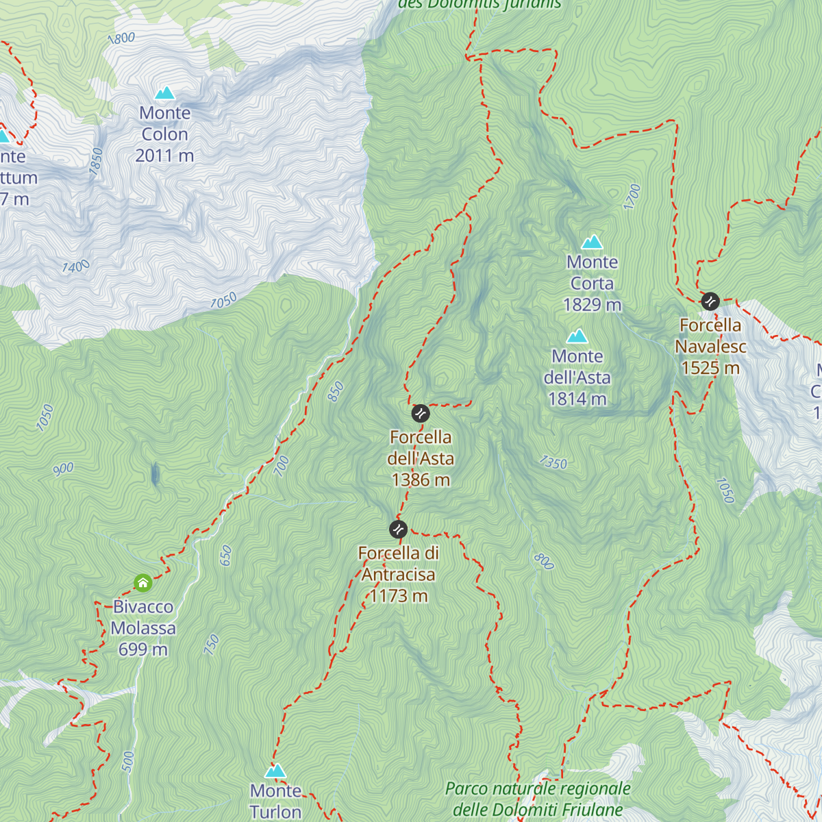 Bivacco dell'Asta map