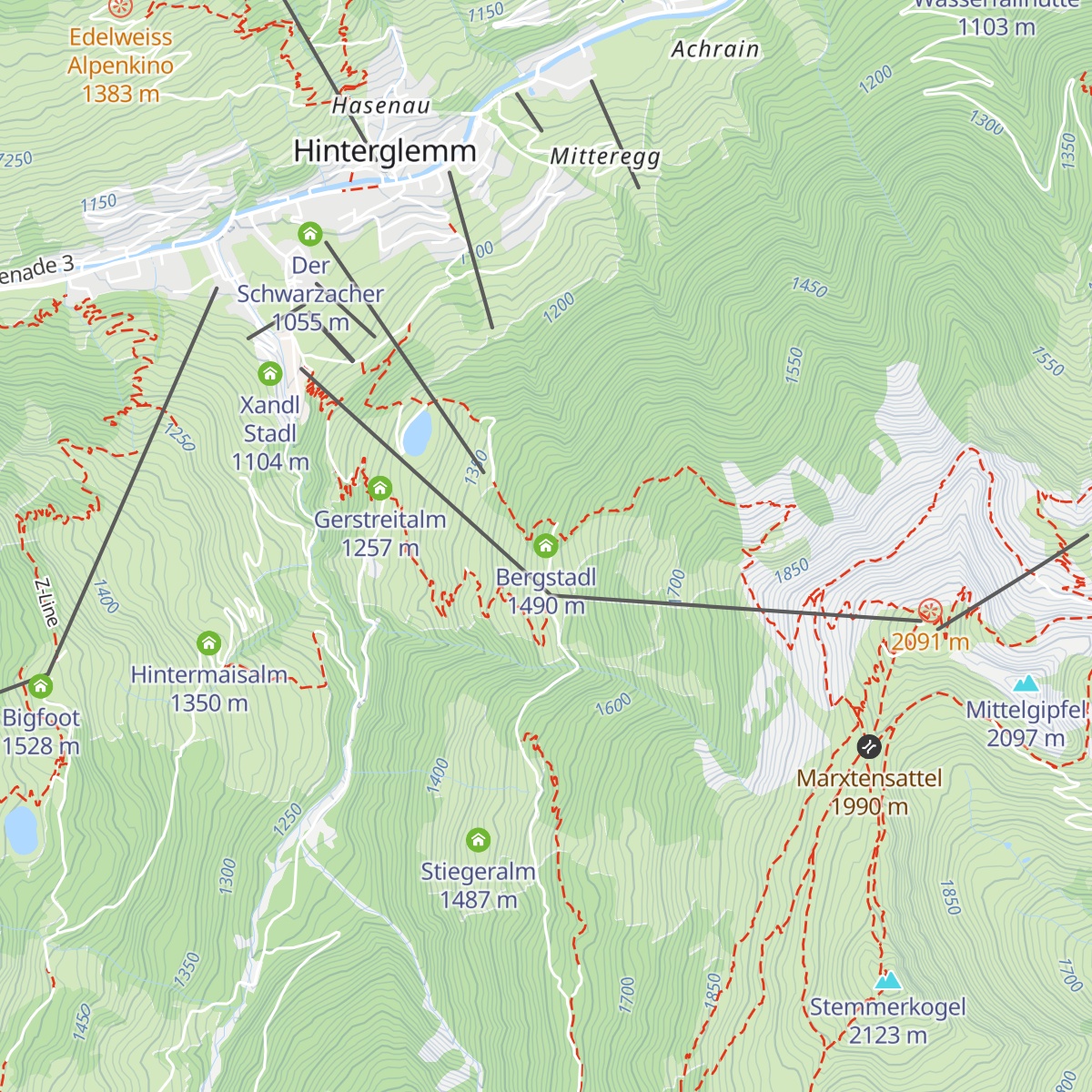 Bergstadl map