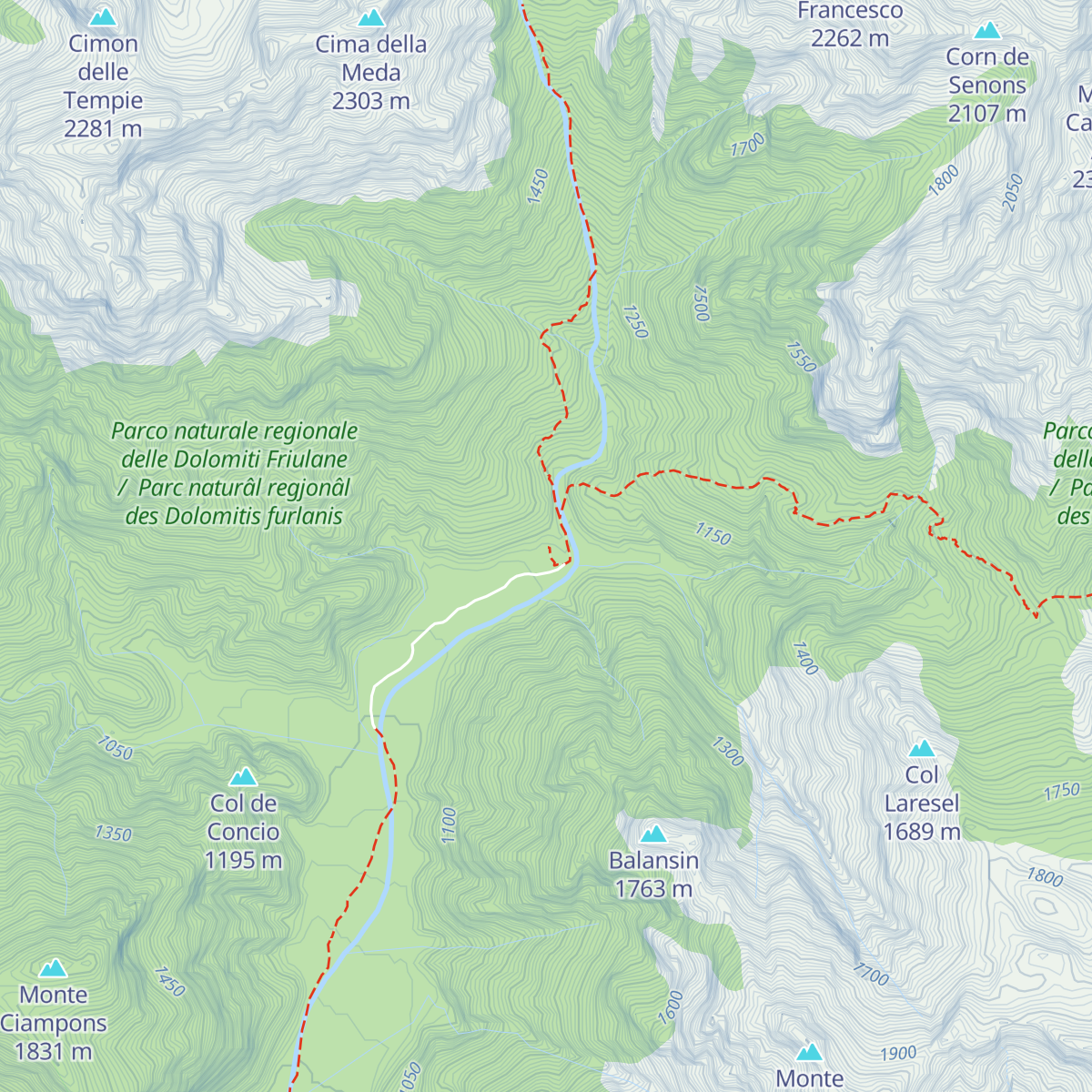 Ricovero Casera Podestine map